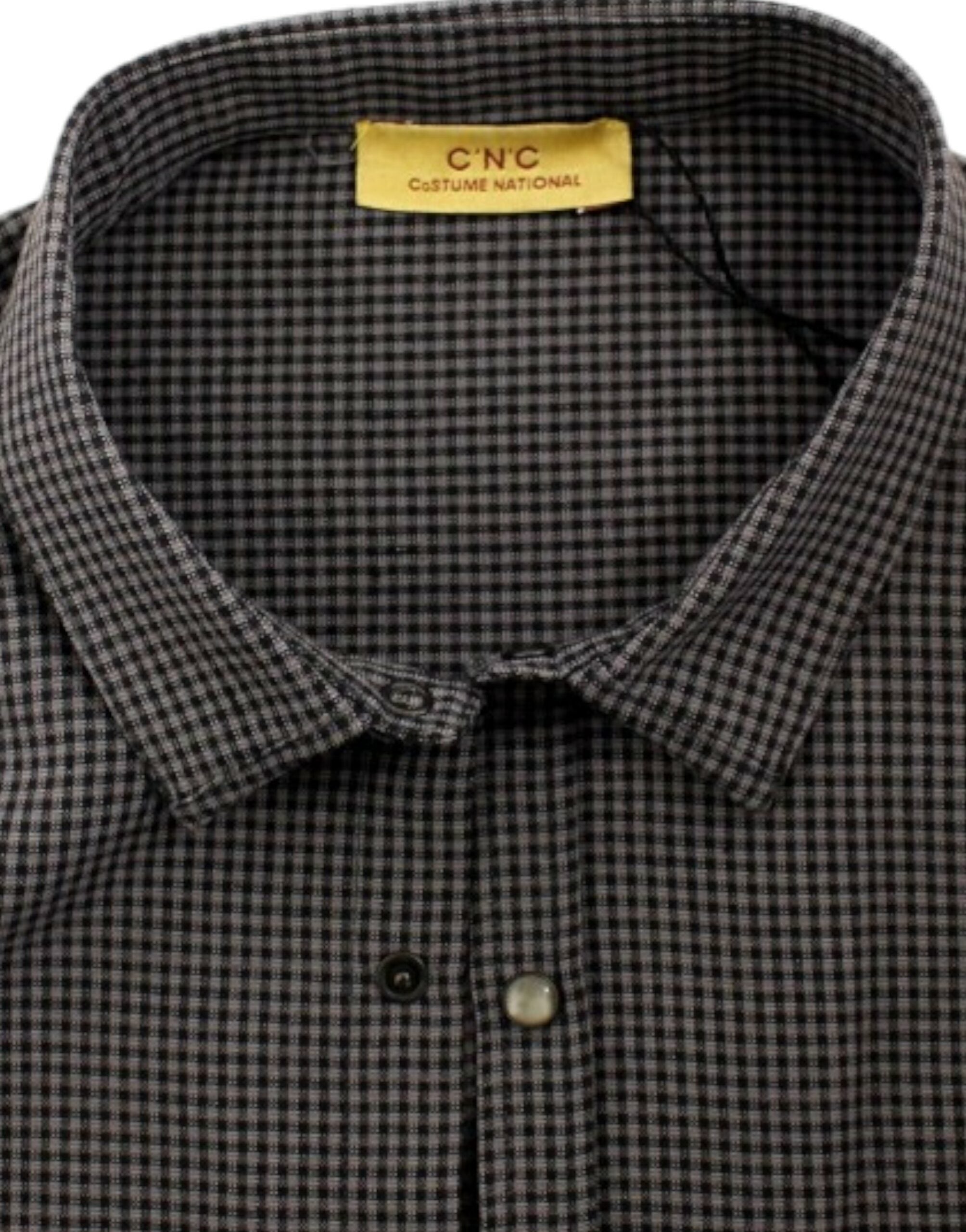Chic Gray Checked Casual Linen Blend Shirt - ventzia