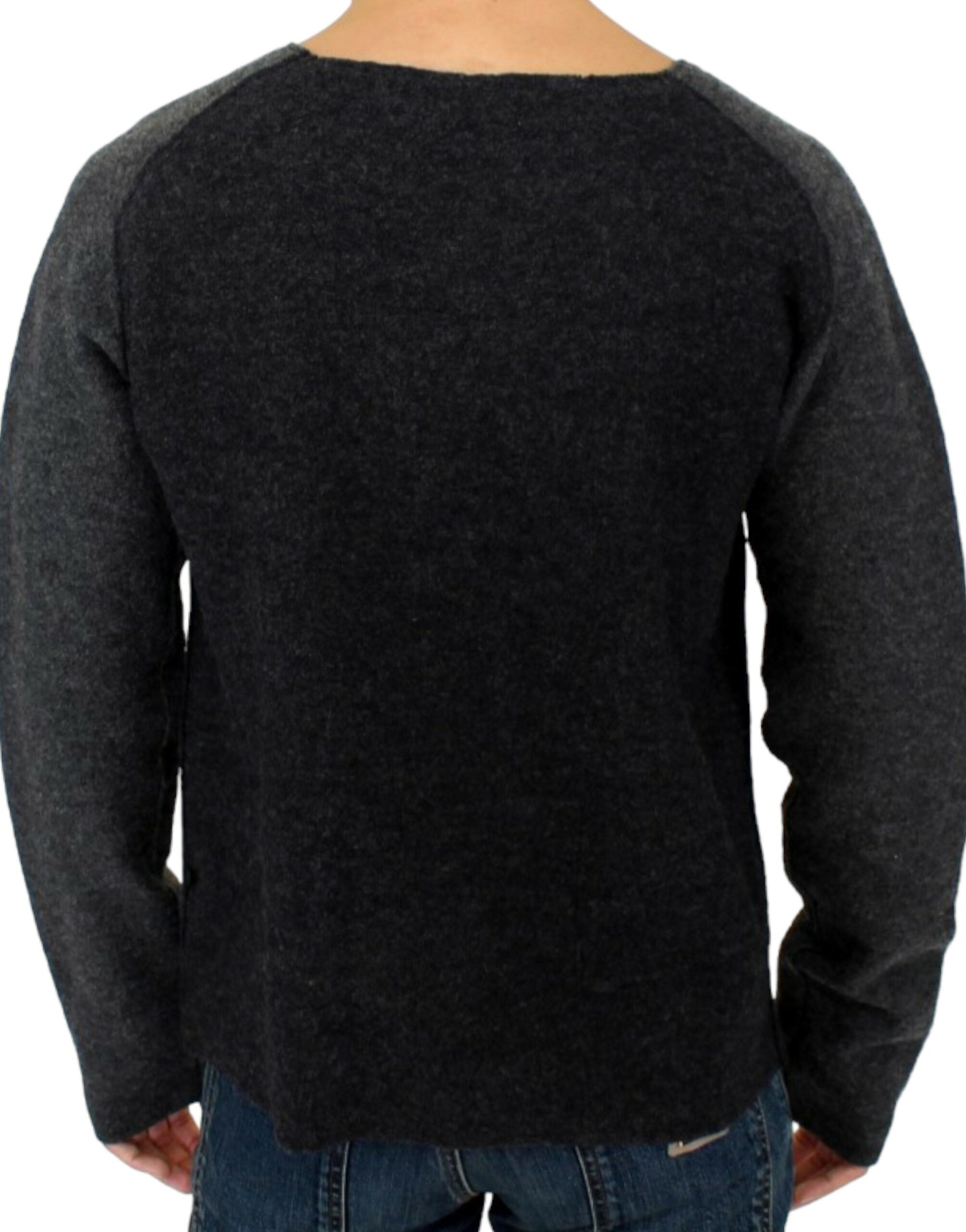 Chic Gray Wool Crewneck Sweater - ventzia