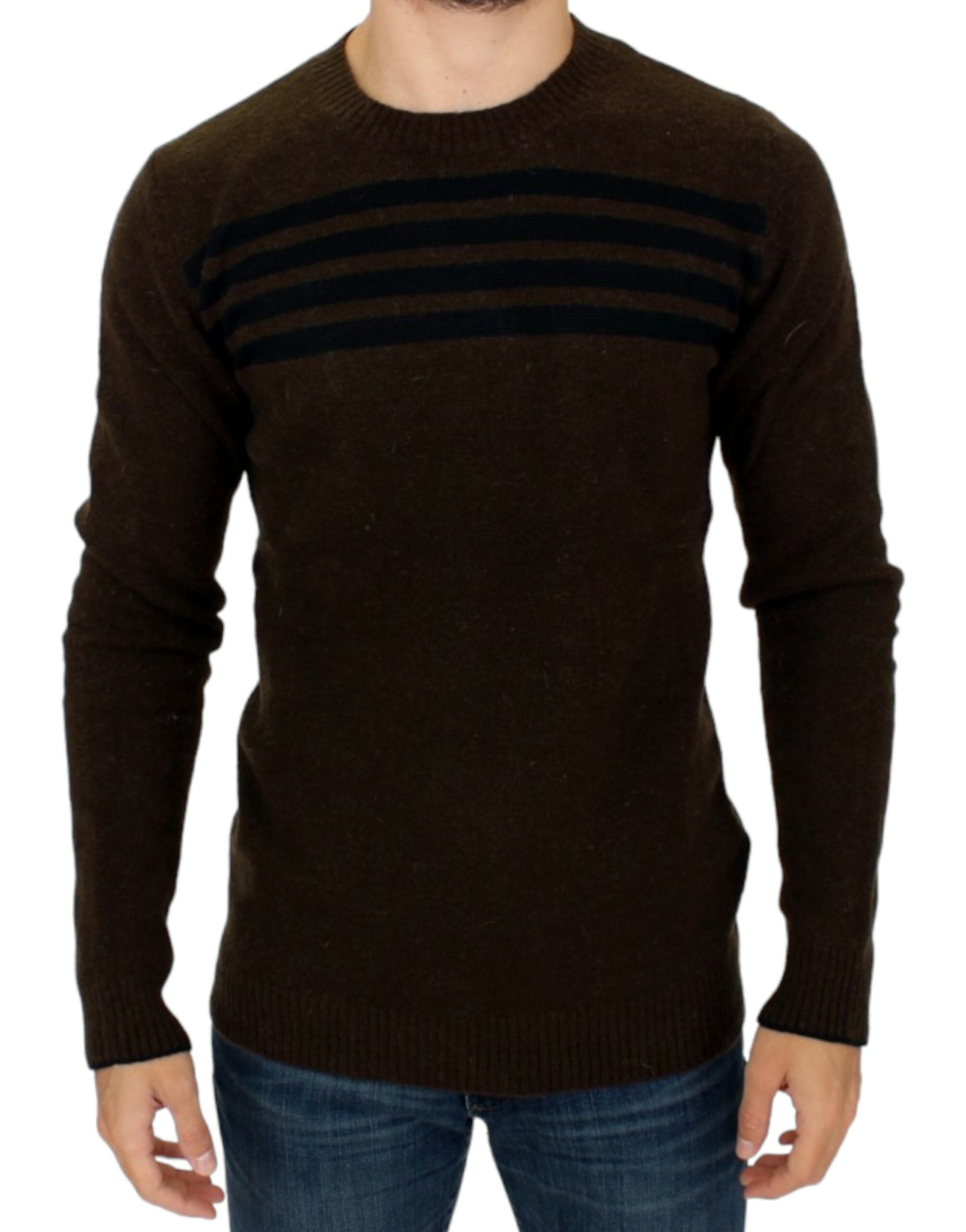 Elegant Crewneck Striped Sweater Pullover - ventzia
