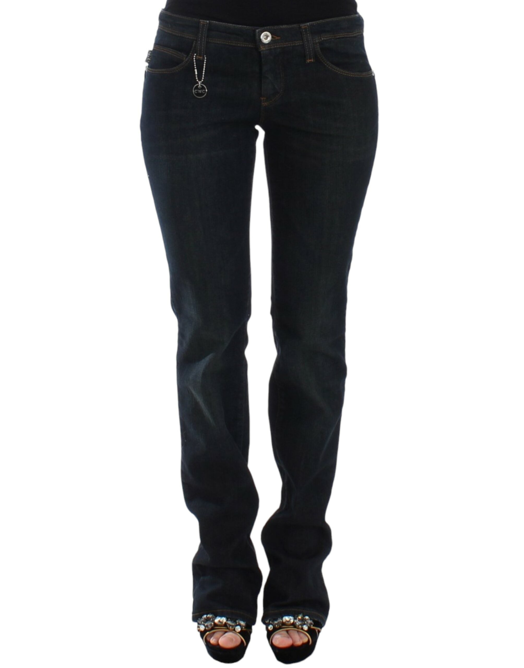 Chic Blue Slim Fit Denim Delight - ventzia