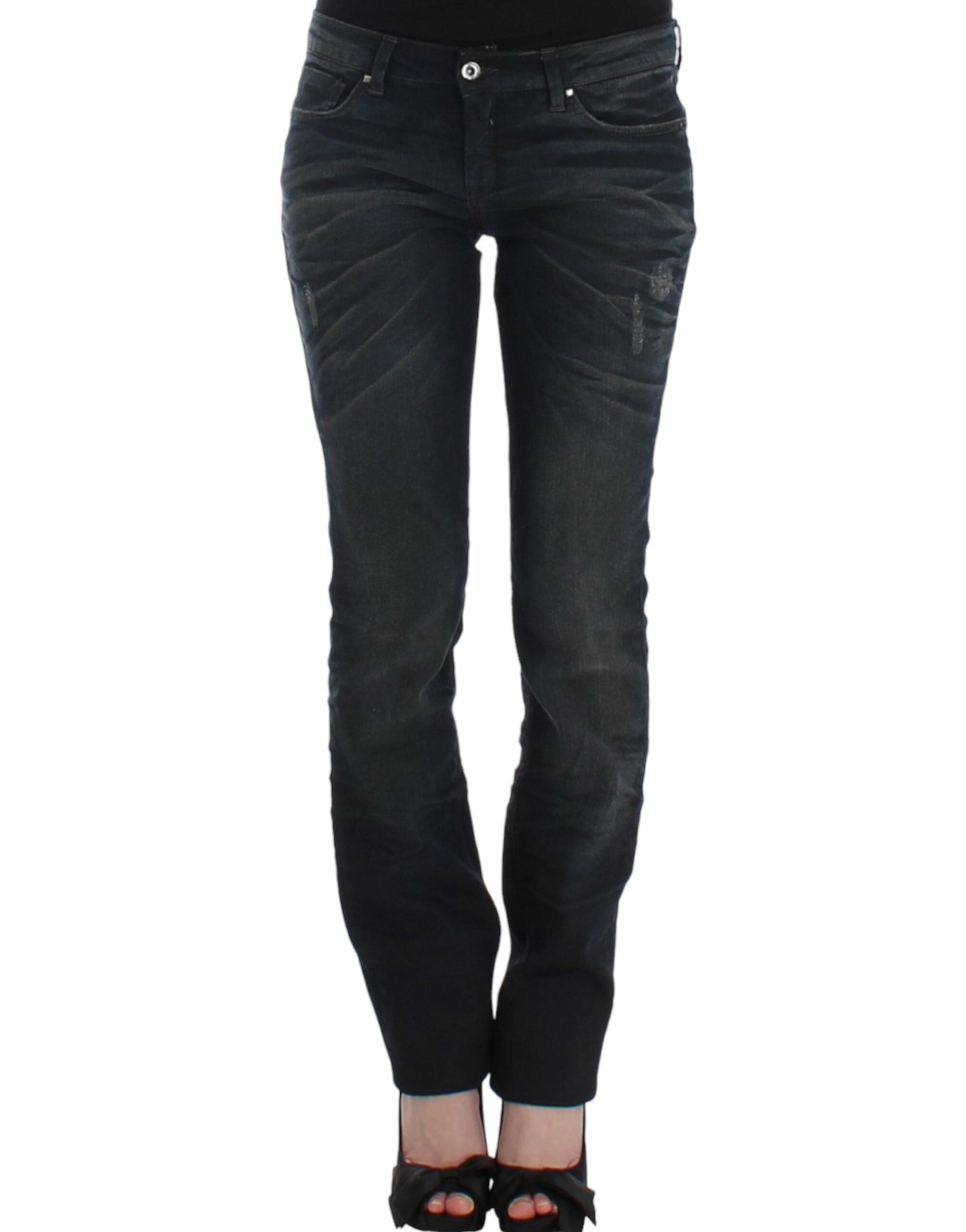 Chic Superskinny Blue Denim Jeans - ventzia