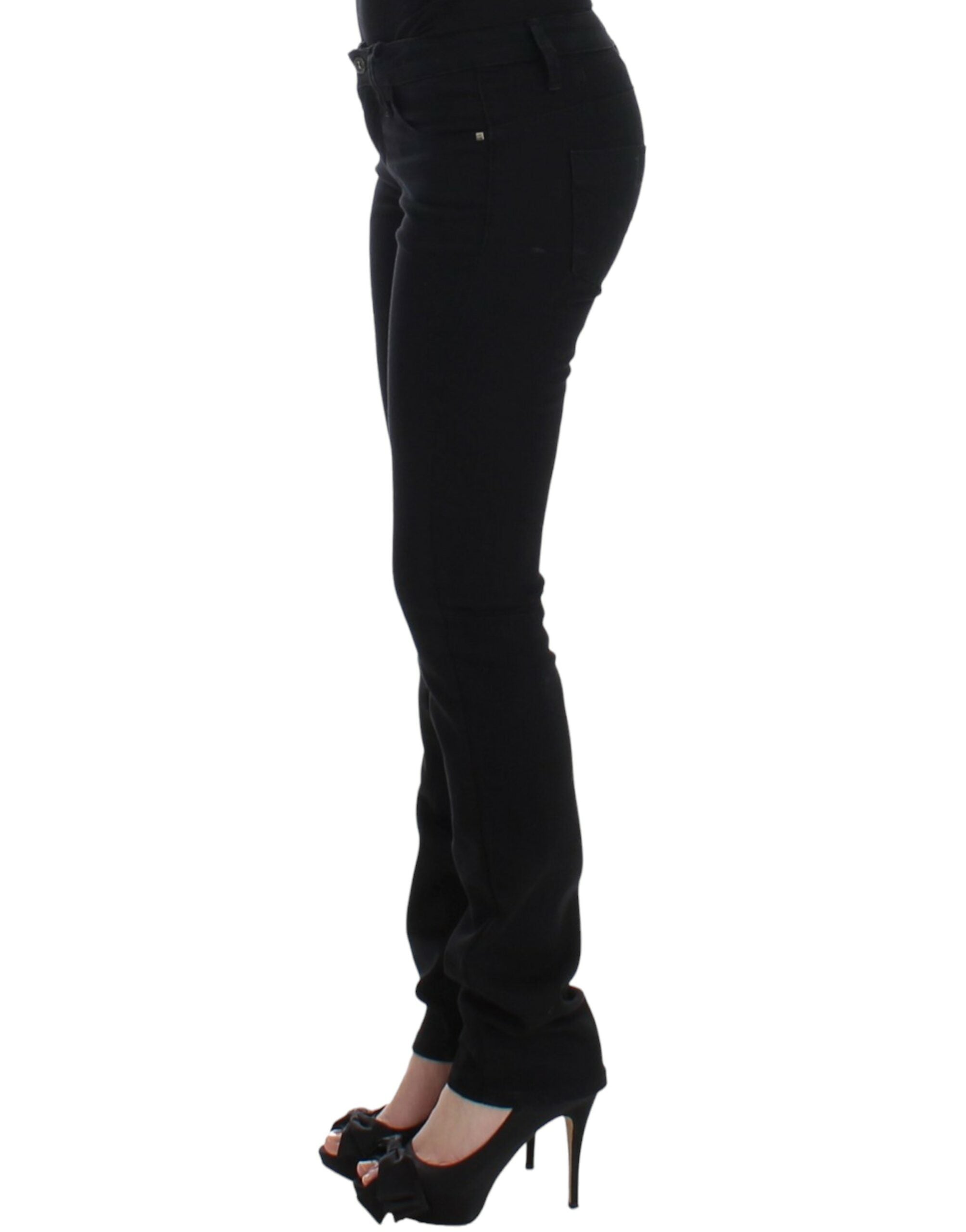 Elegant Black Straight Leg Jeans - ventzia