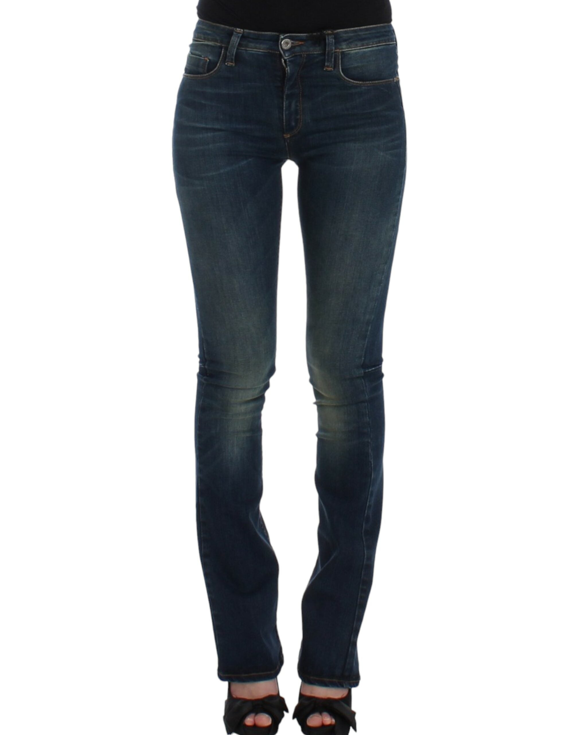 Chic Blue Straight Leg Designer Jeans - ventzia