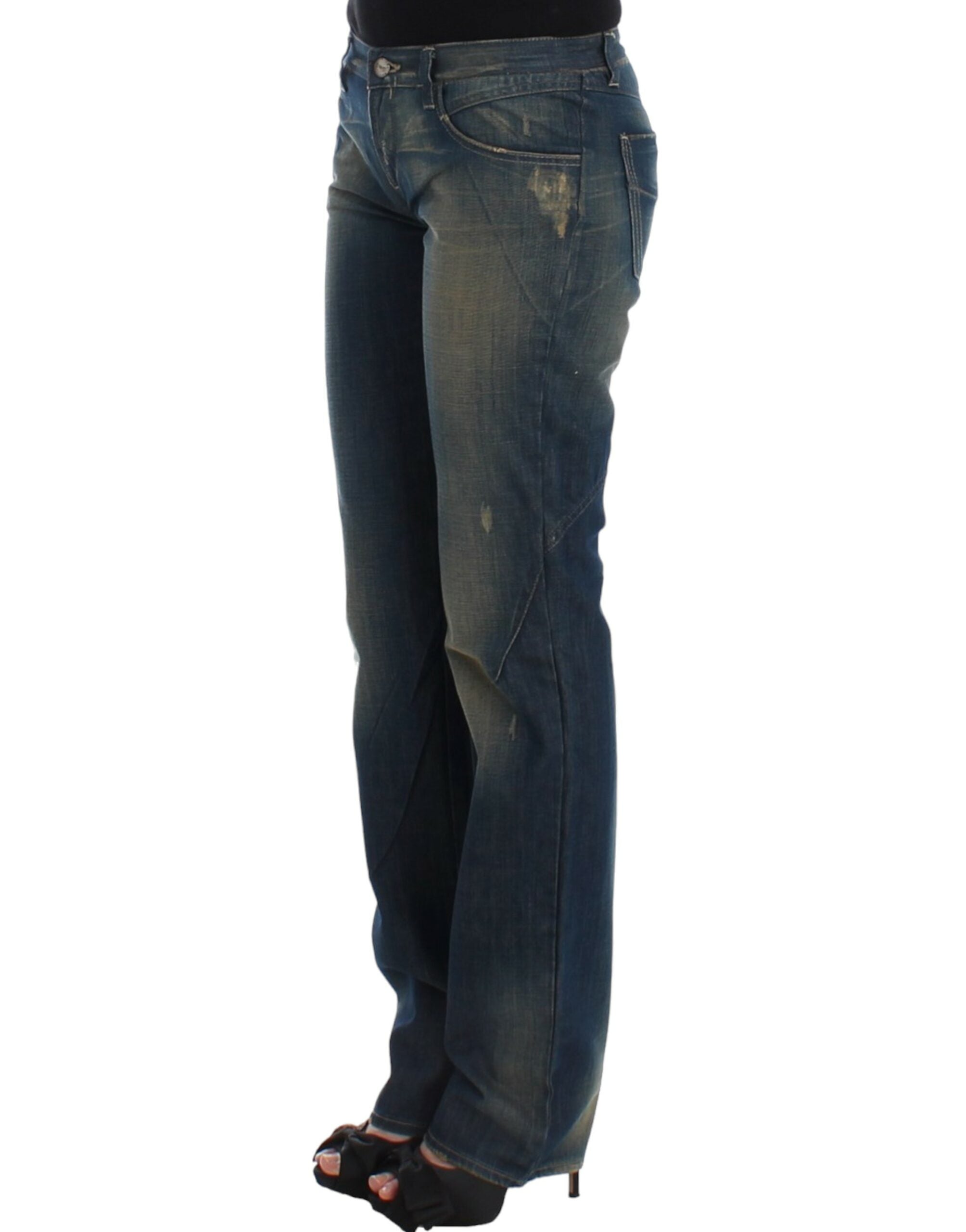 Chic Straight Leg Blue Denim Jeans - ventzia
