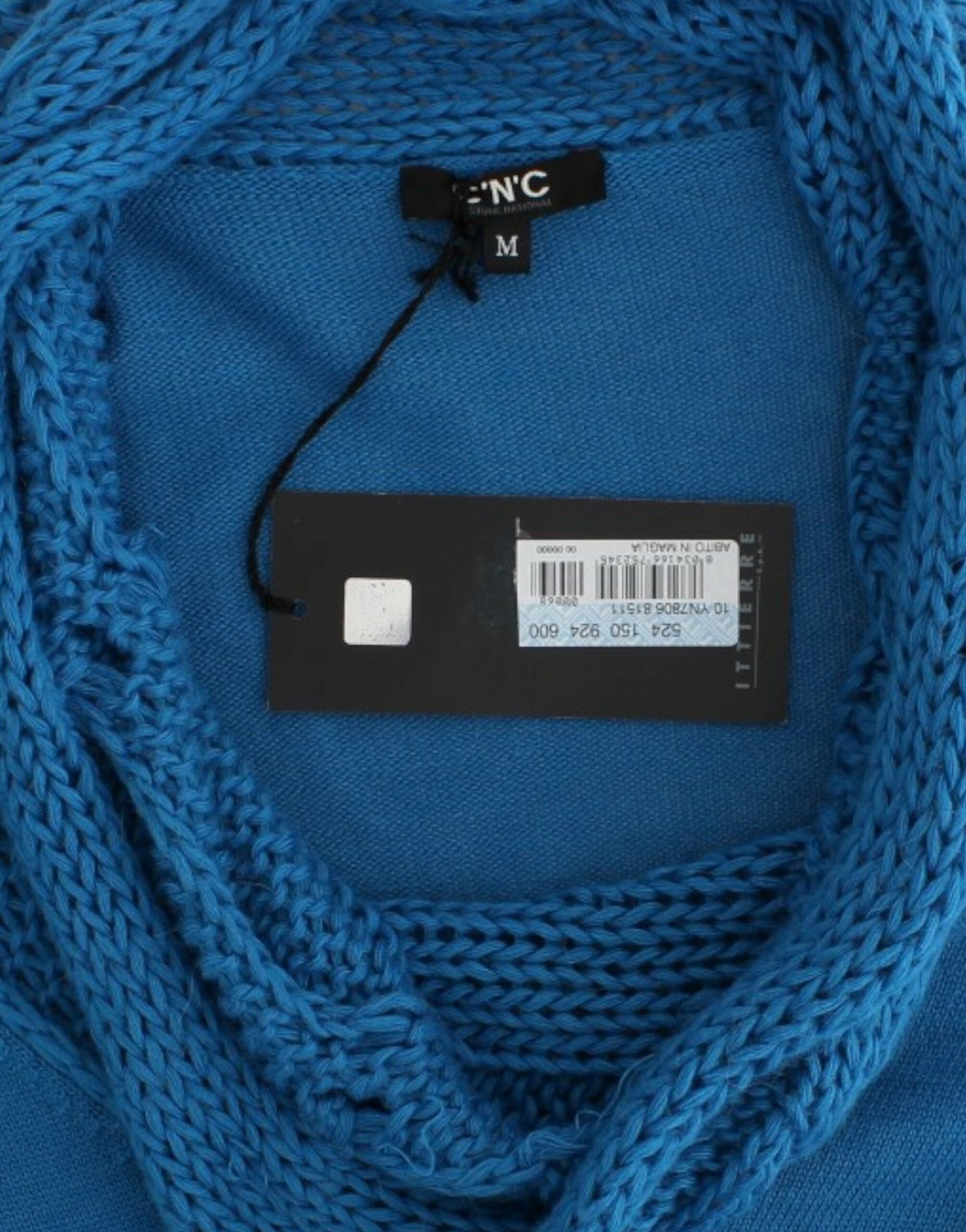 Chic Blue Scoop Neck Knit Sweater - ventzia