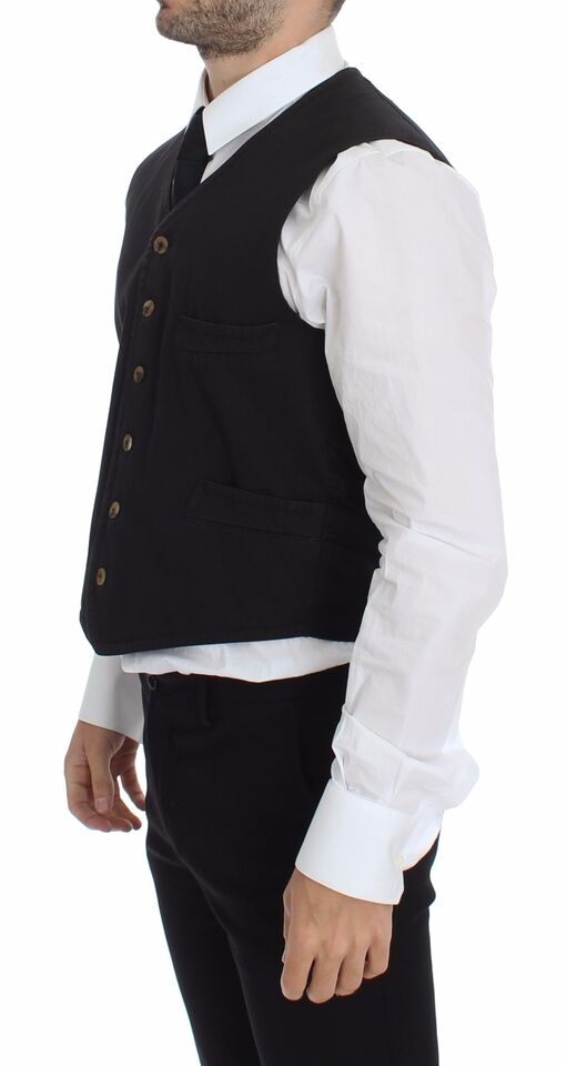 Elegant Black Dress Vest - ventzia