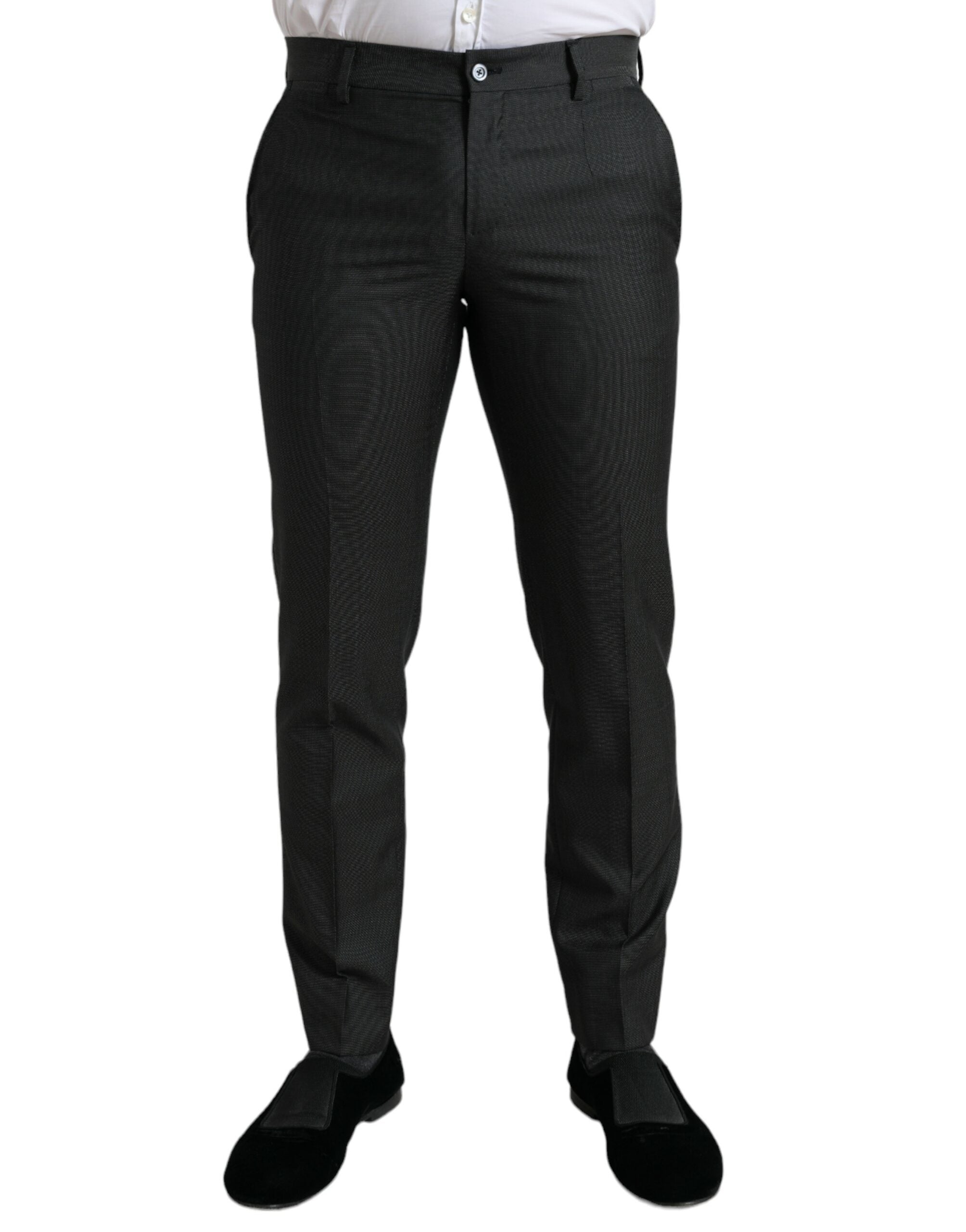 Dark Gray Stretch Slim Formal Pants - ventzia