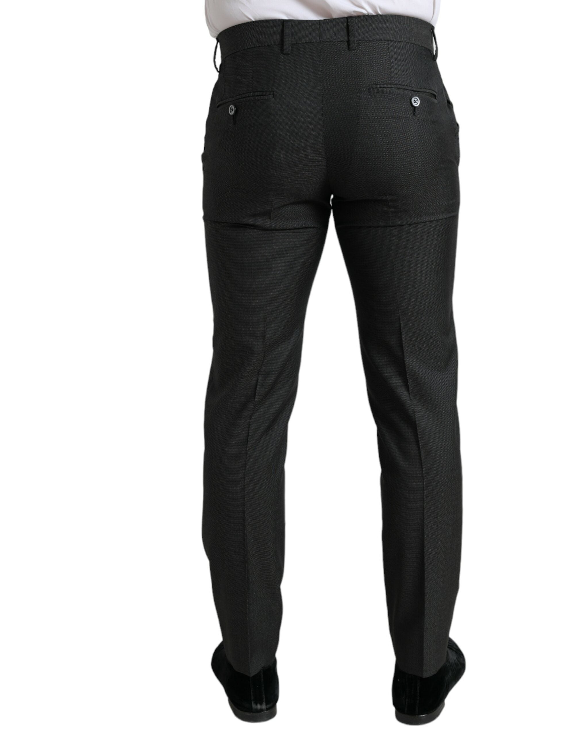 Dark Gray Stretch Slim Formal Pants - ventzia