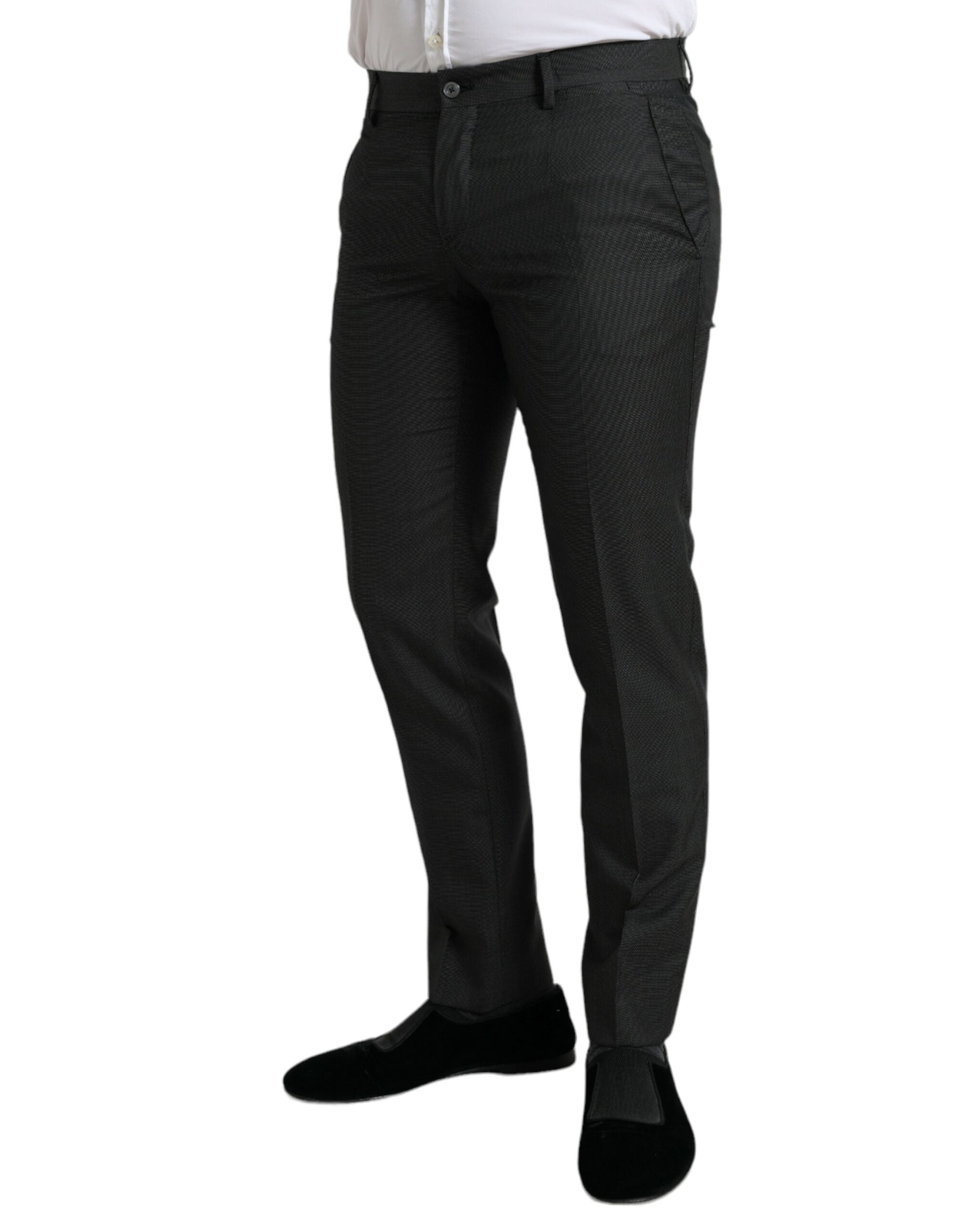 Dark Gray Stretch Slim Formal Pants - ventzia