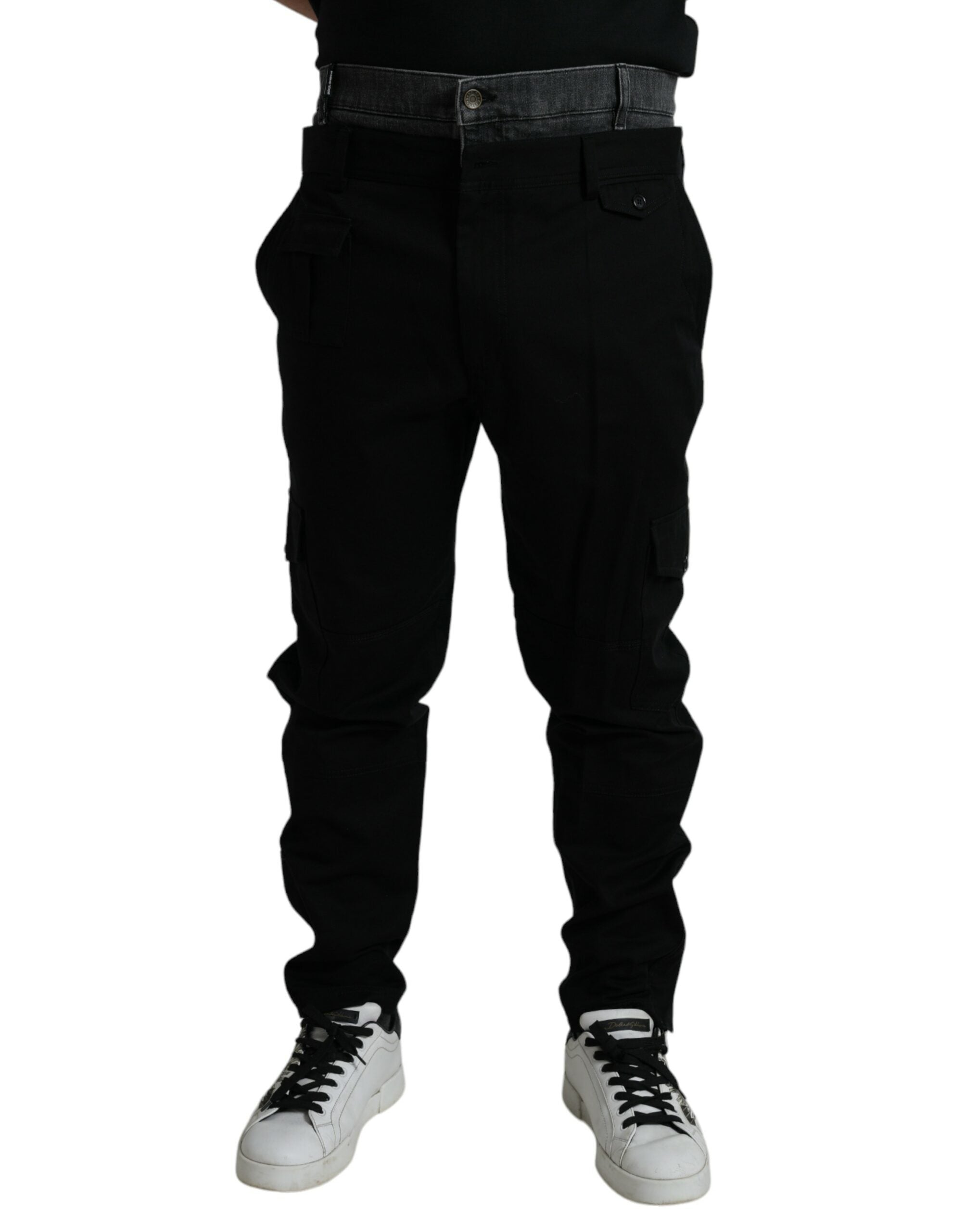 Black Gray slim Cotton Denim Jeans - ventzia