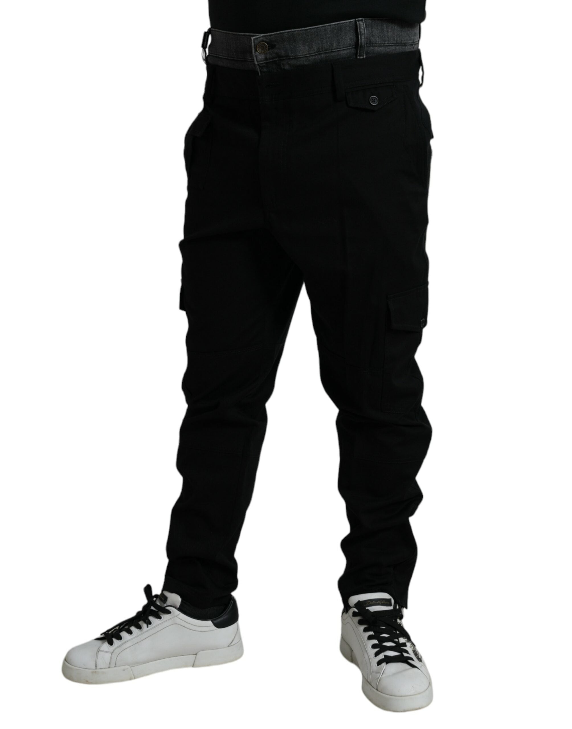 Black Gray slim Cotton Denim Jeans - ventzia