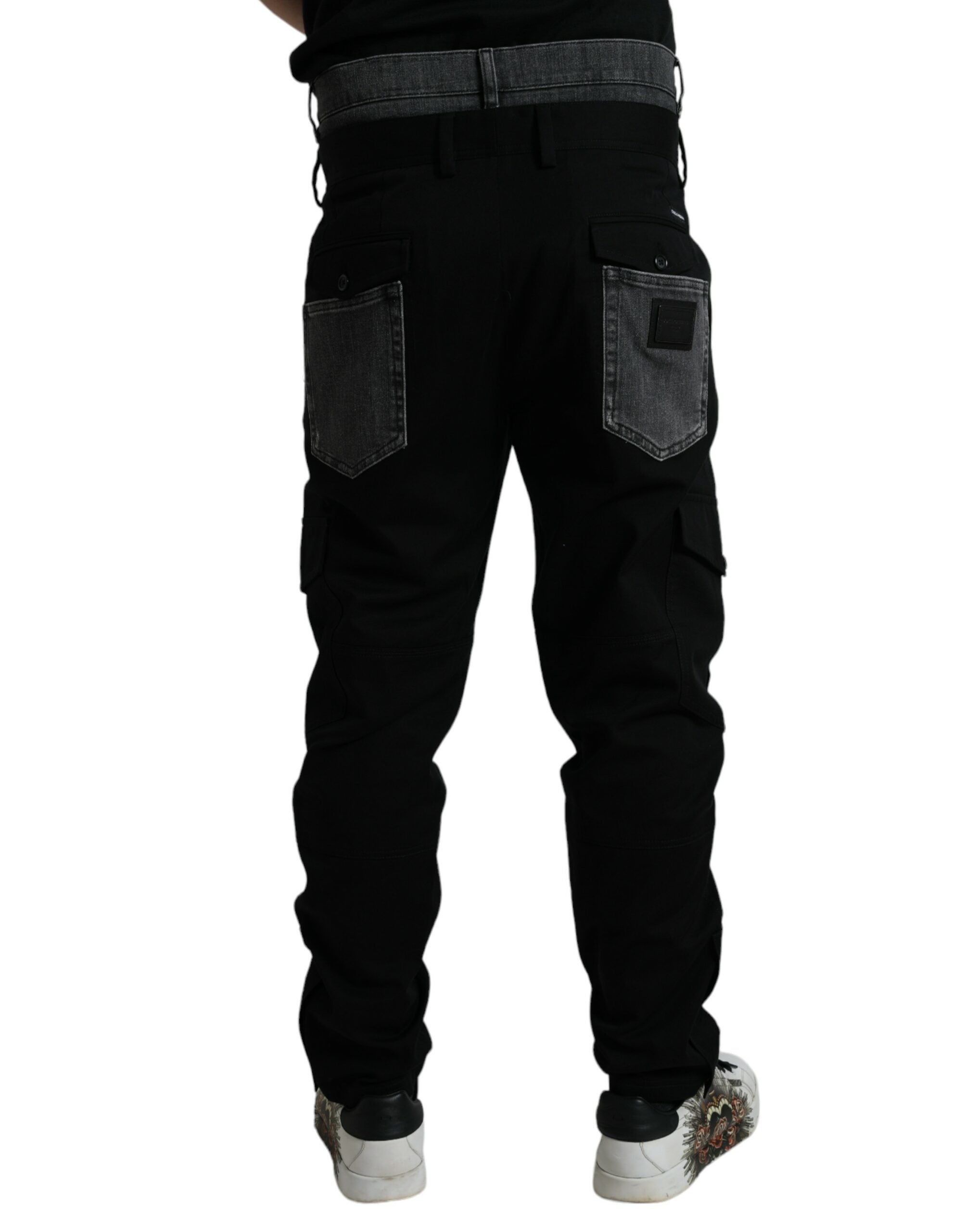 Black Gray slim Cotton Denim Jeans - ventzia