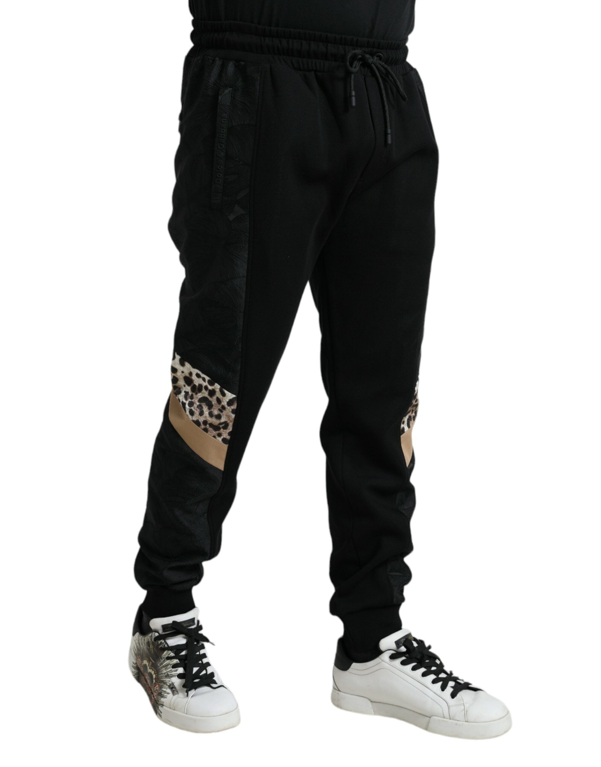 Black Cotton Slim Stretch Jogger Pants - ventzia