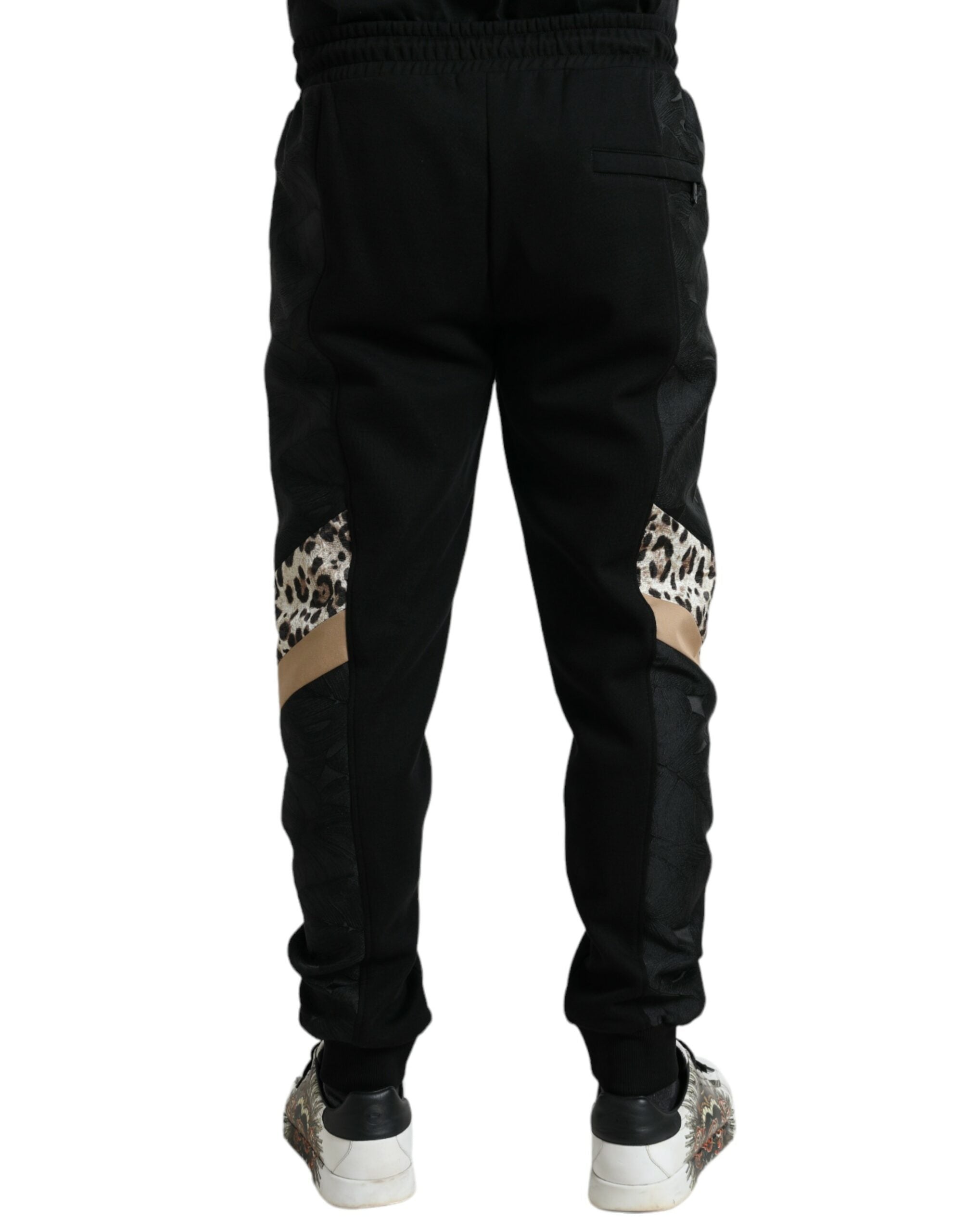 Black Cotton Slim Stretch Jogger Pants - ventzia