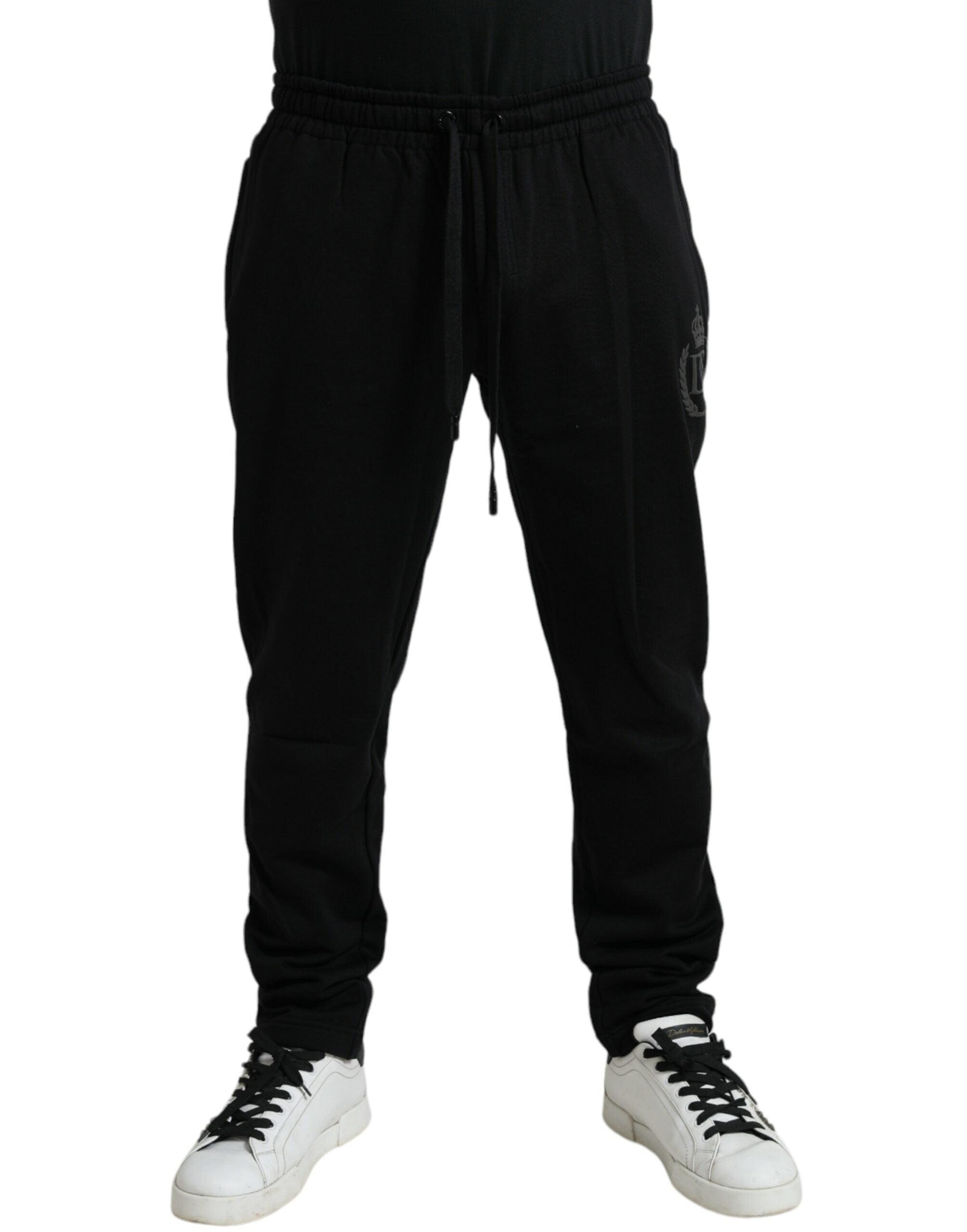 Black Cotton Logo Jogger Men Sweatpants Pants - ventzia
