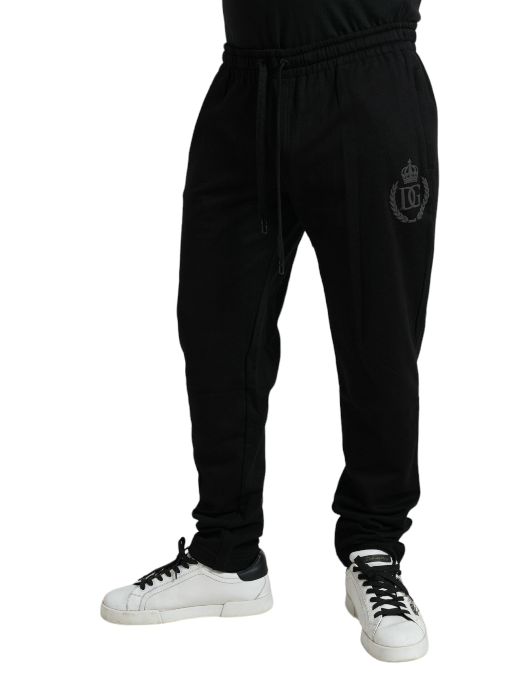 Black Cotton Logo Jogger Men Sweatpants Pants - ventzia