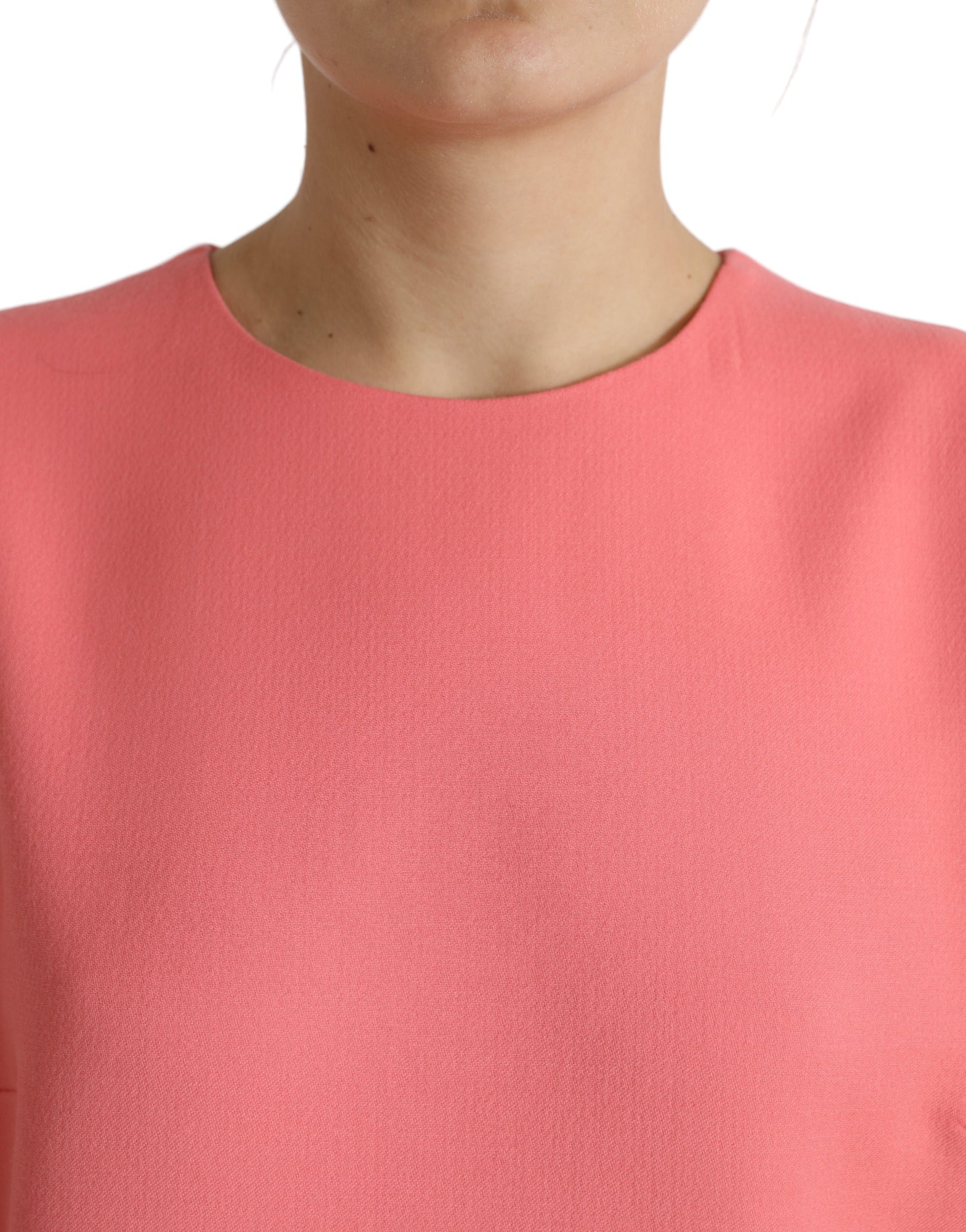 Pink Virgin Wool Sleeveless Mini Dress - ventzia