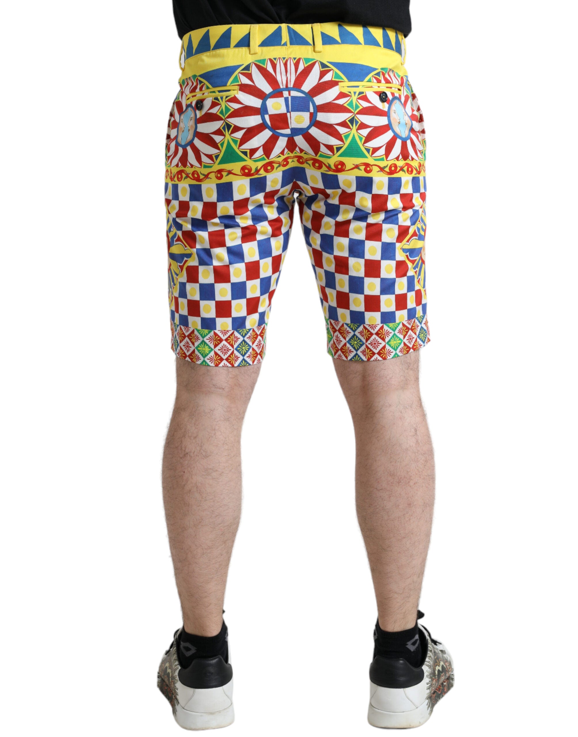 Multicolor Carretto Print Men Bermuda Shorts - ventzia