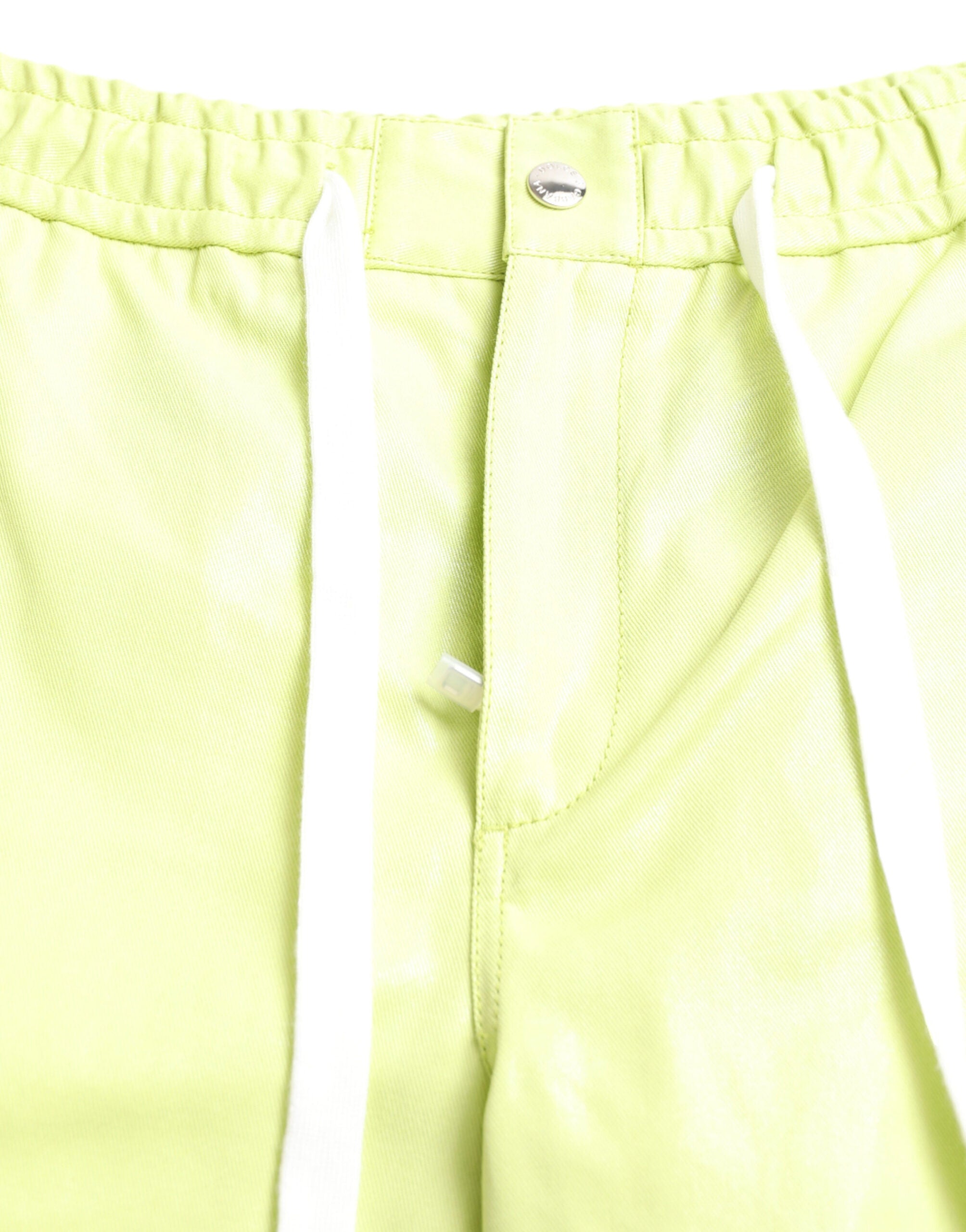 Light Green Cotton Men Cargo Bermuda Shorts - ventzia