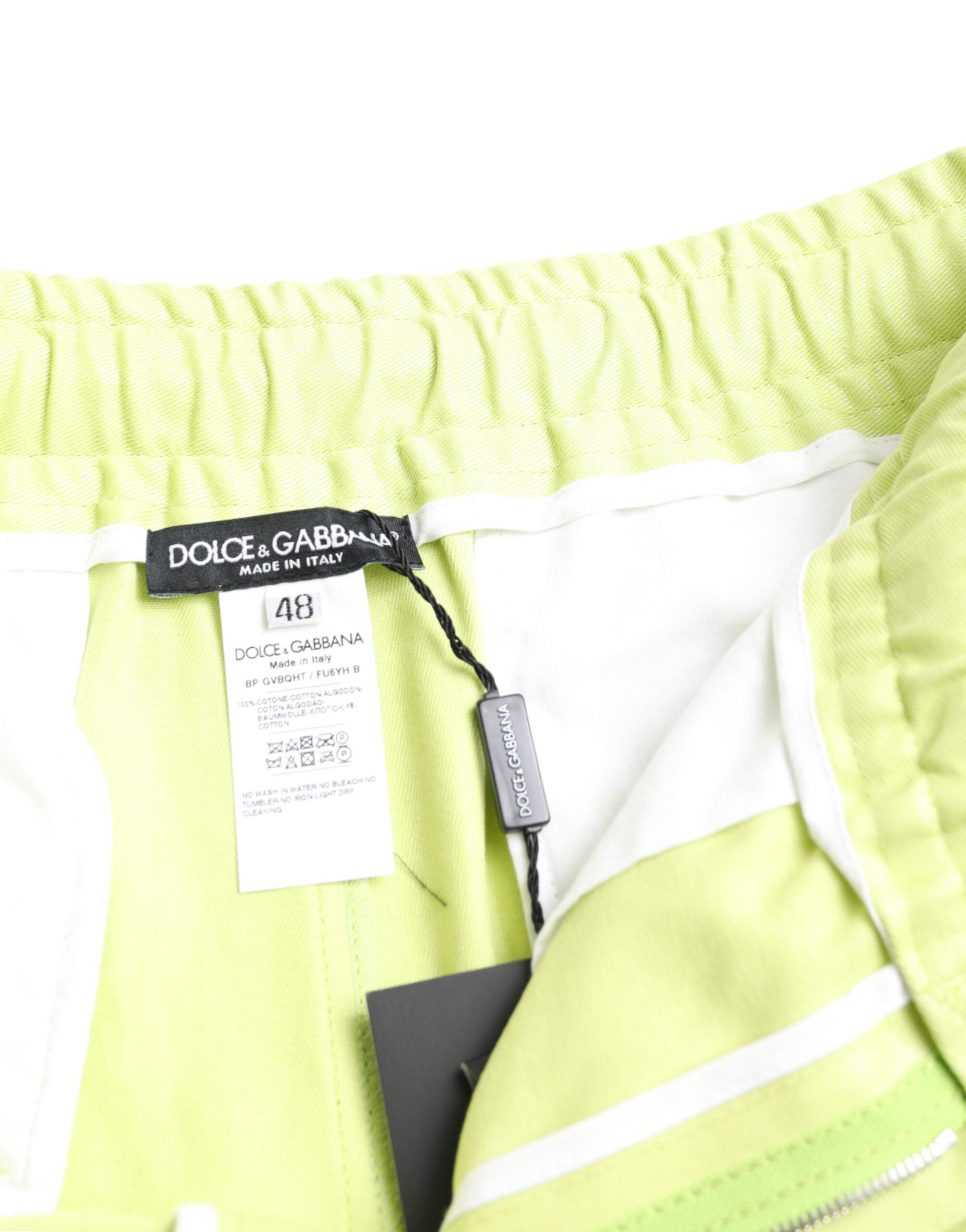 Light Green Cotton Men Cargo Bermuda Shorts - ventzia