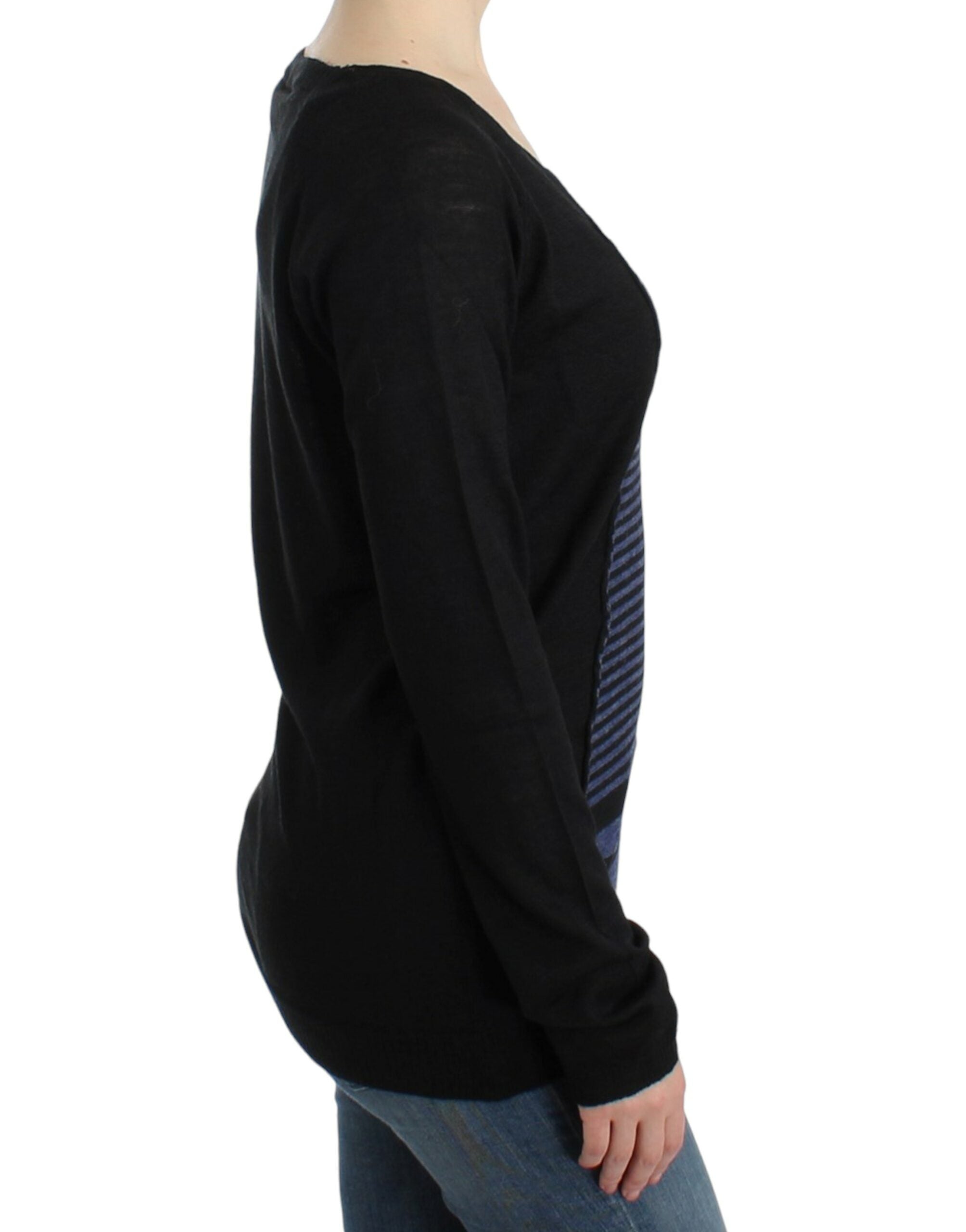 Striped V-Neck Luxury Sweater - ventzia