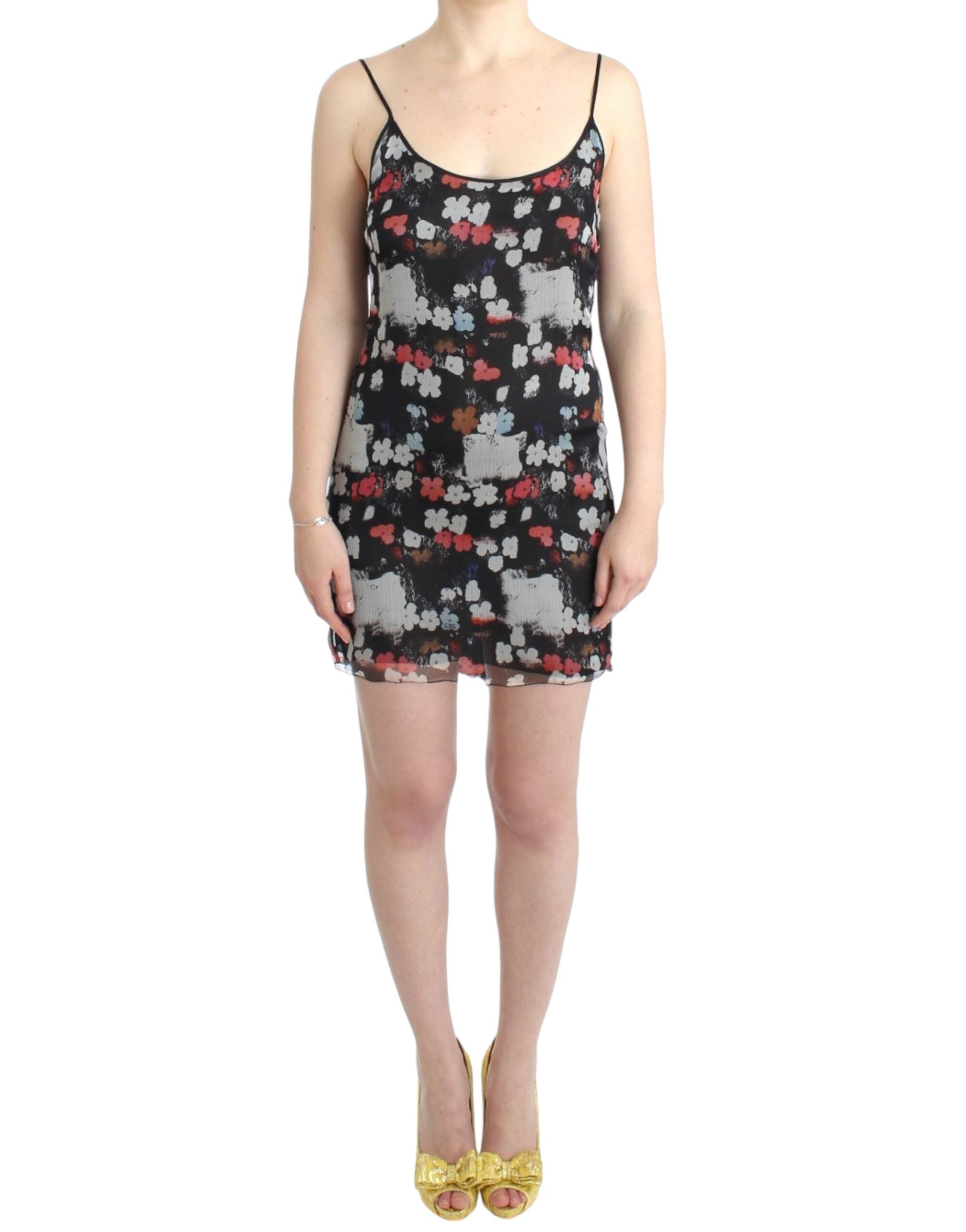 Multicolor Silk Floral Mini Dress - ventzia