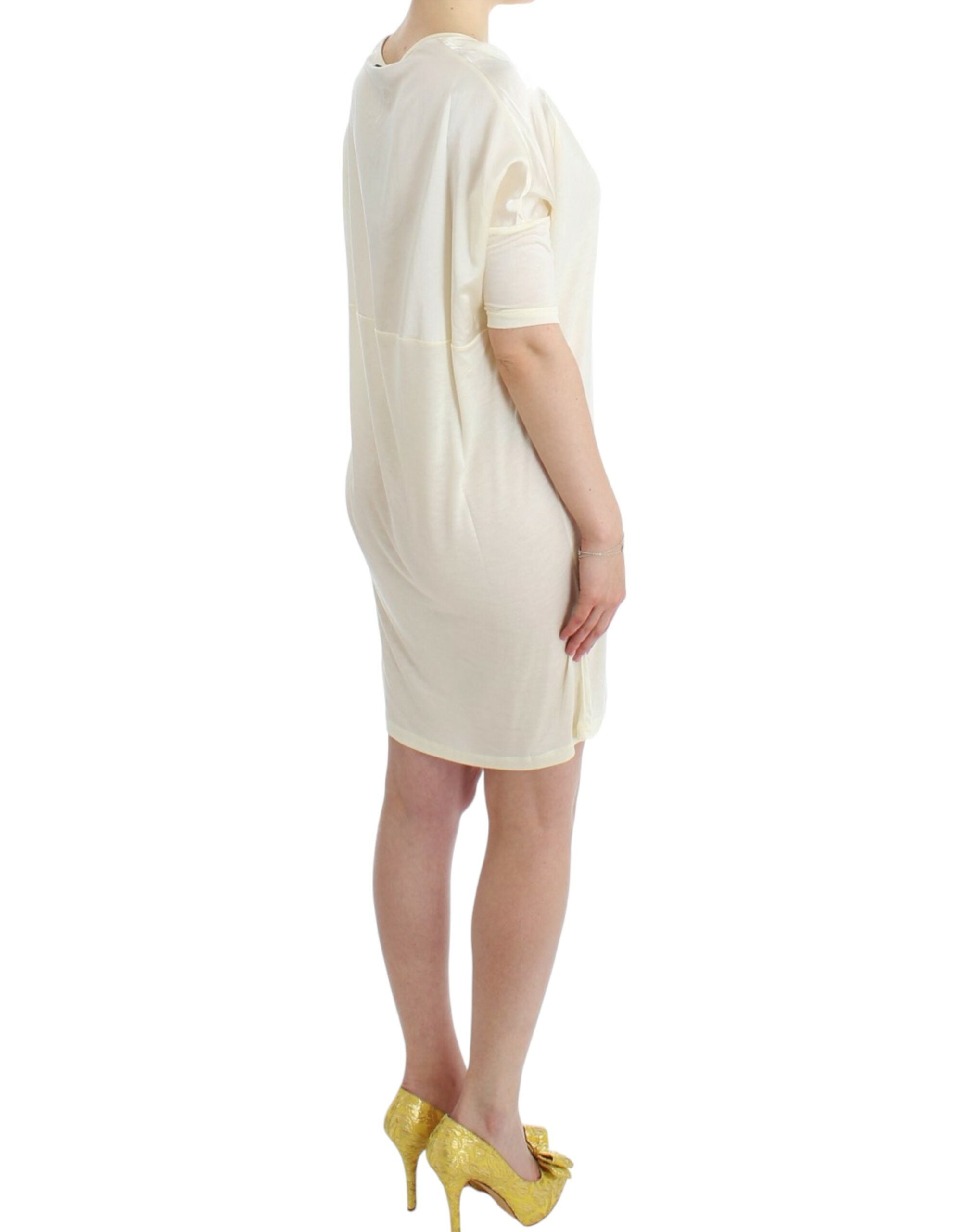 Chic White Modal Above-Knee Dress - ventzia
