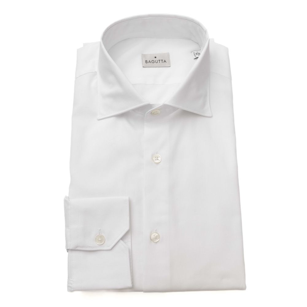 White Cotton Men Shirt - ventzia