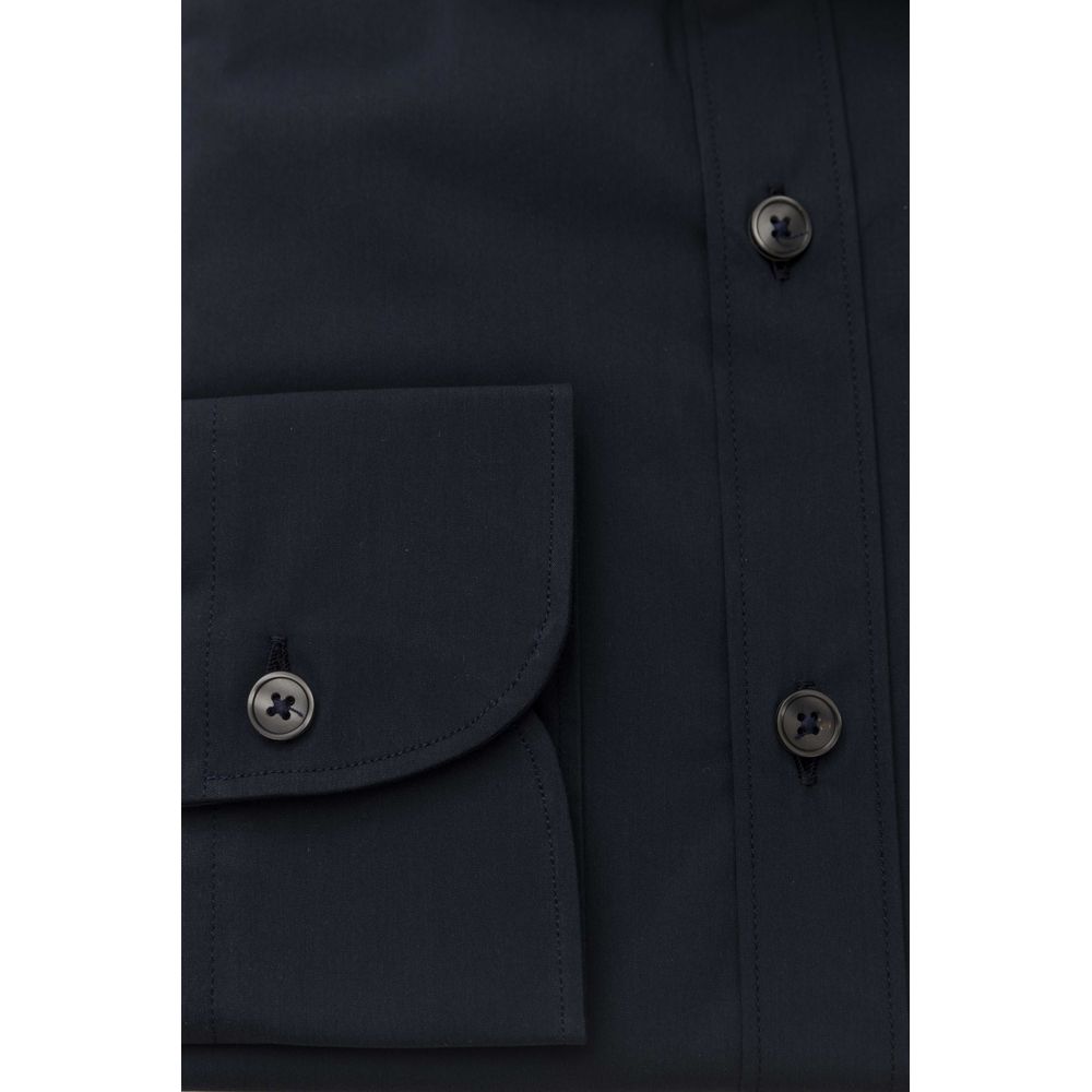 Blue Cotton Men Shirt - ventzia