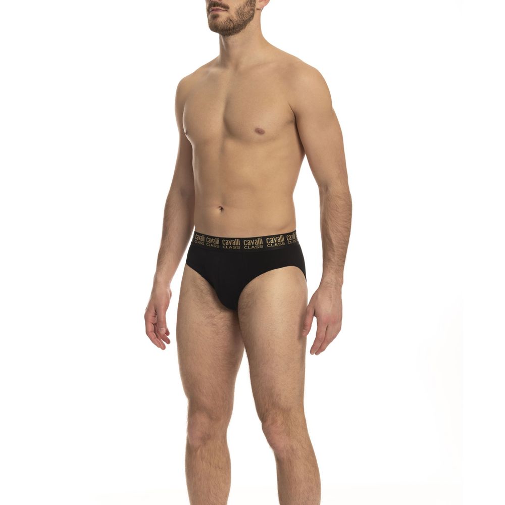 Black Cotton Men's Briefs Pair - ventzia