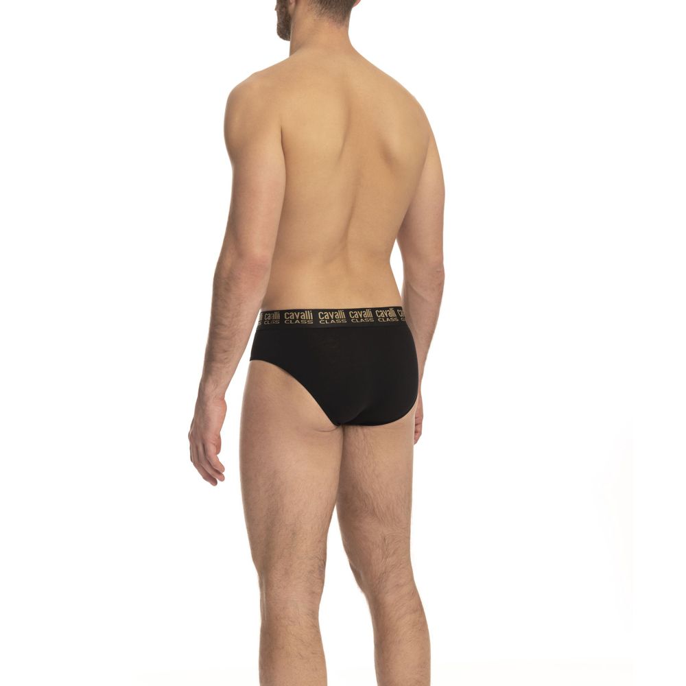 Black Cotton Men's Briefs Pair - ventzia