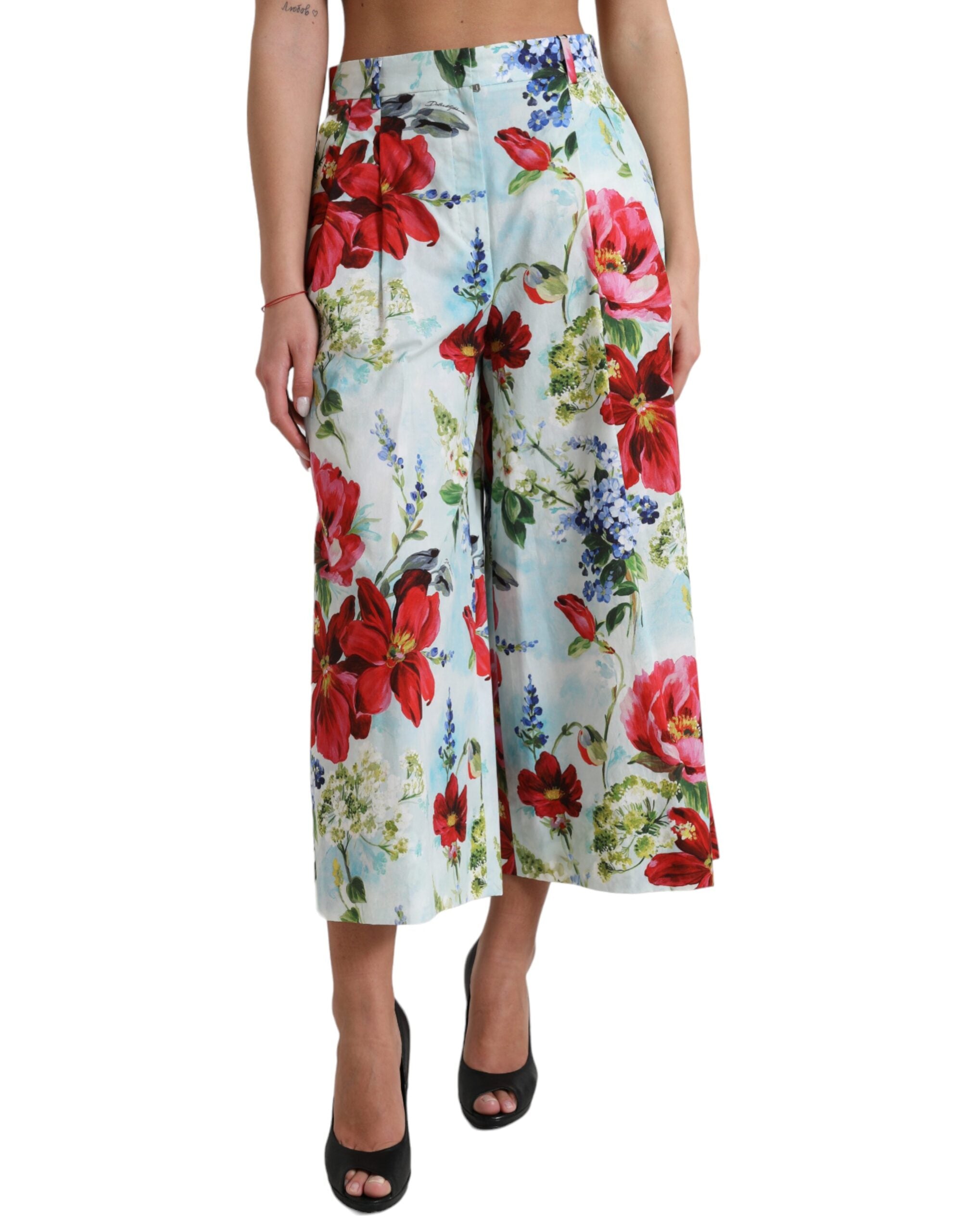 Multicolor Floral High Waist Wide Leg Pants - ventzia