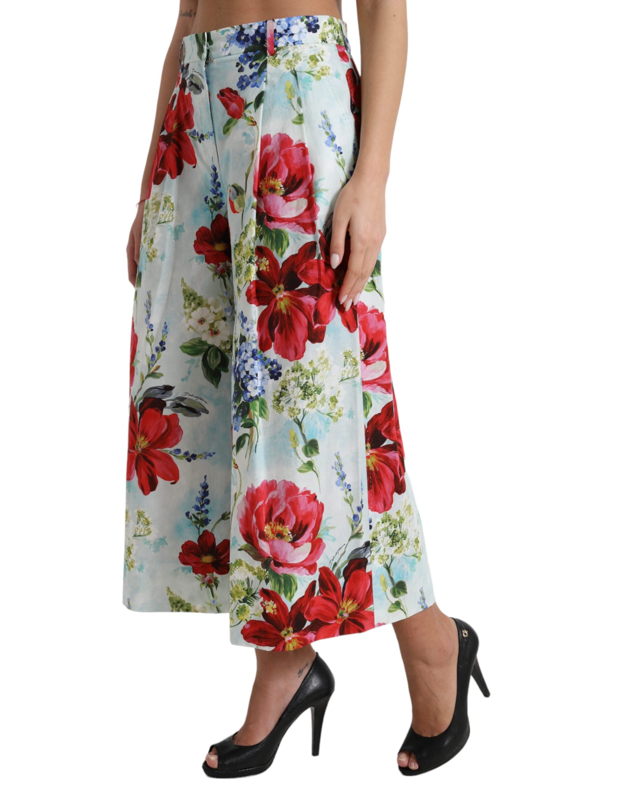 Multicolor Floral High Waist Wide Leg Pants - ventzia