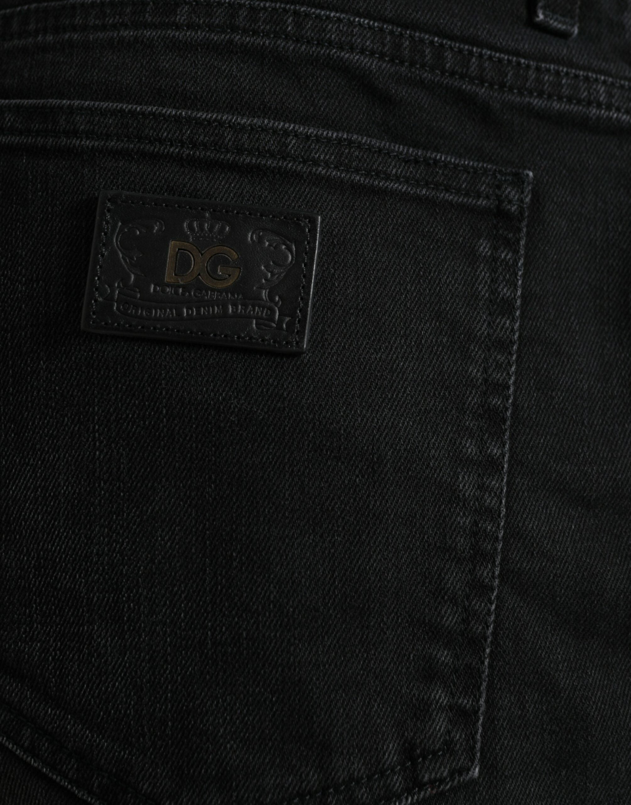 Black Cotton Stretch Bermuda Denim Shorts - ventzia