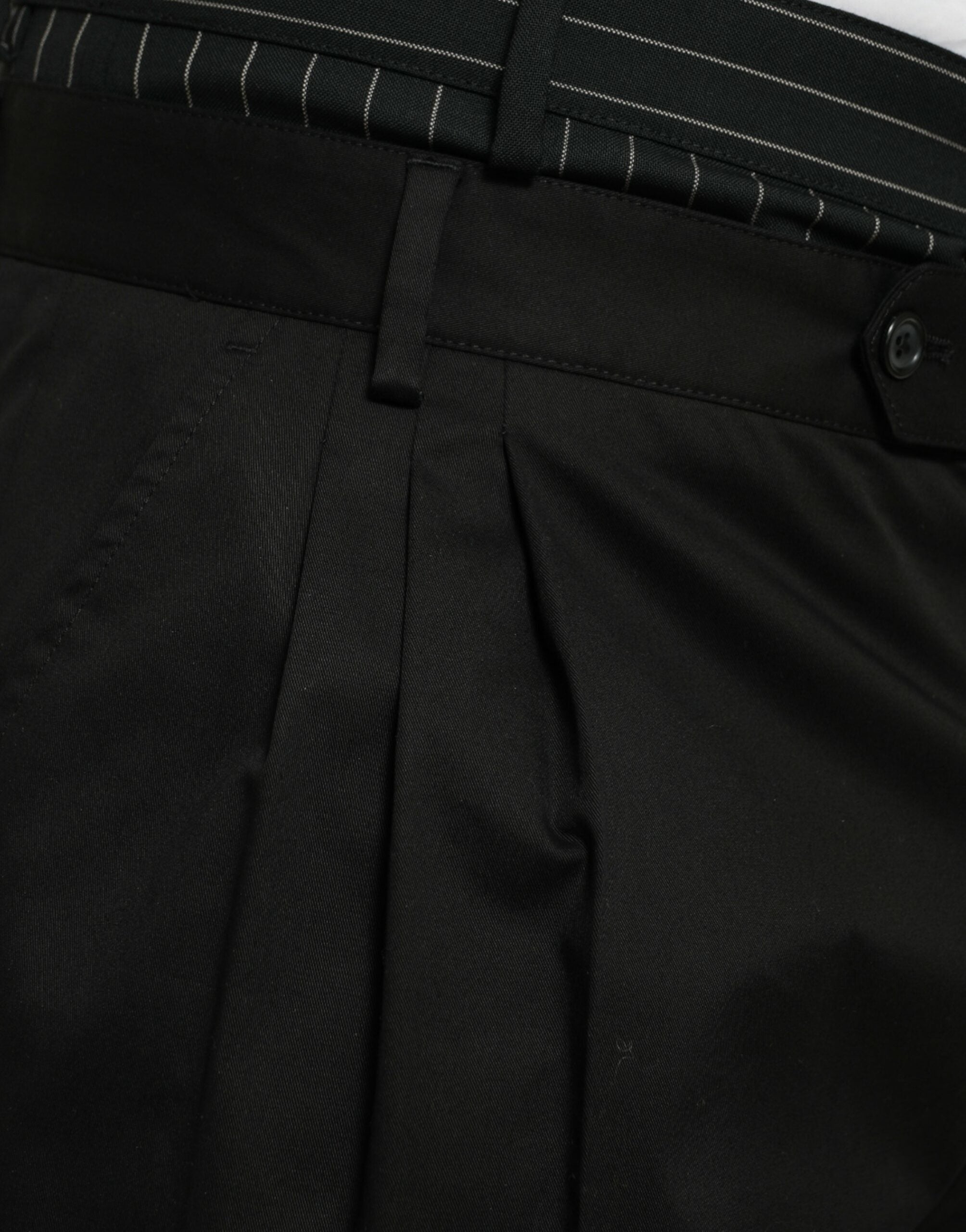 Black Cotton Stretch Cargo Bermuda Shorts - ventzia
