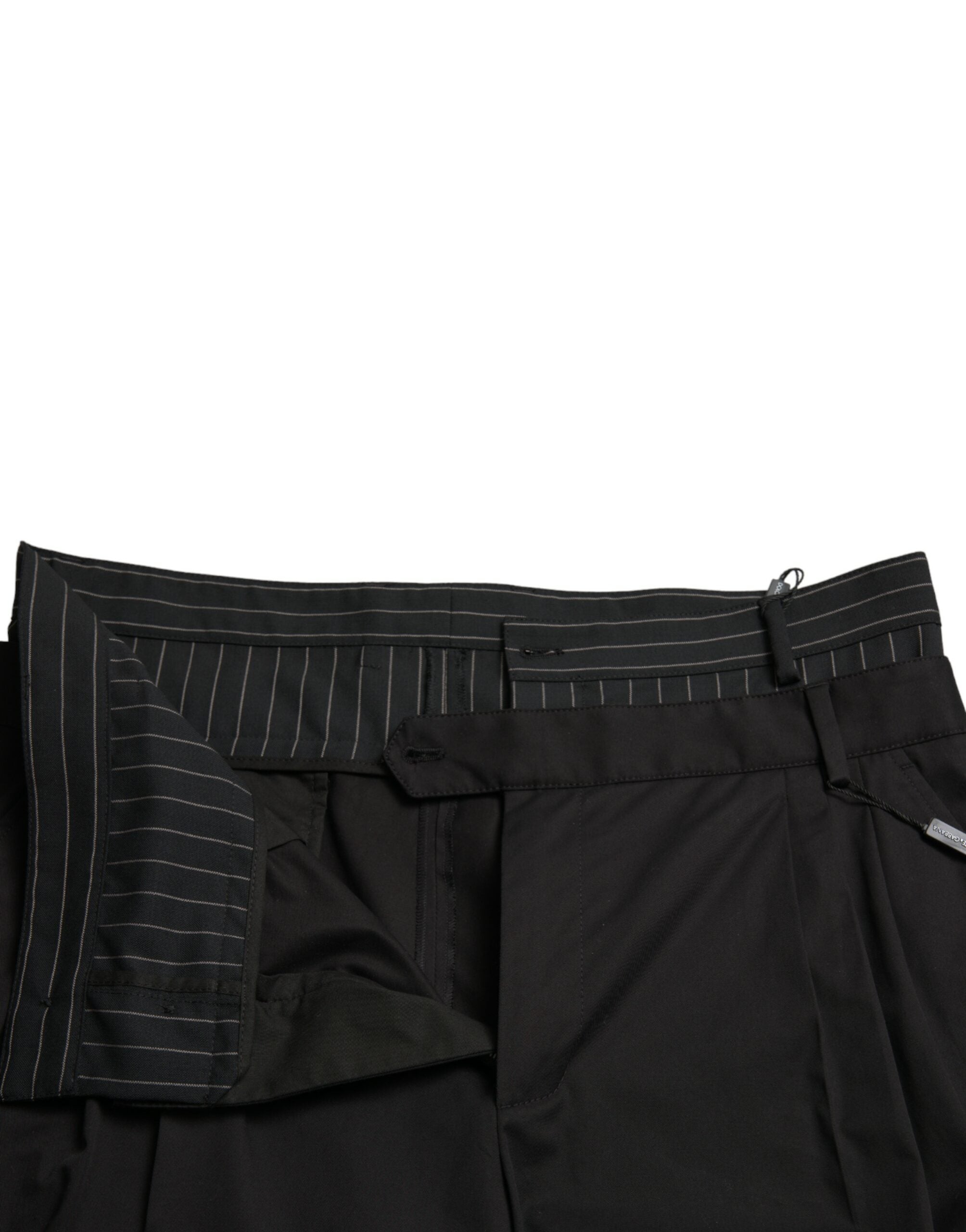 Black Cotton Stretch Cargo Bermuda Shorts - ventzia
