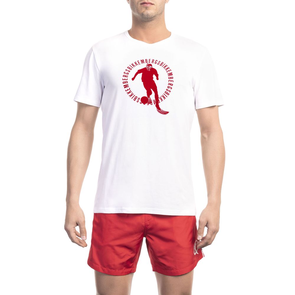 White Cotton Men T-Shirt - ventzia