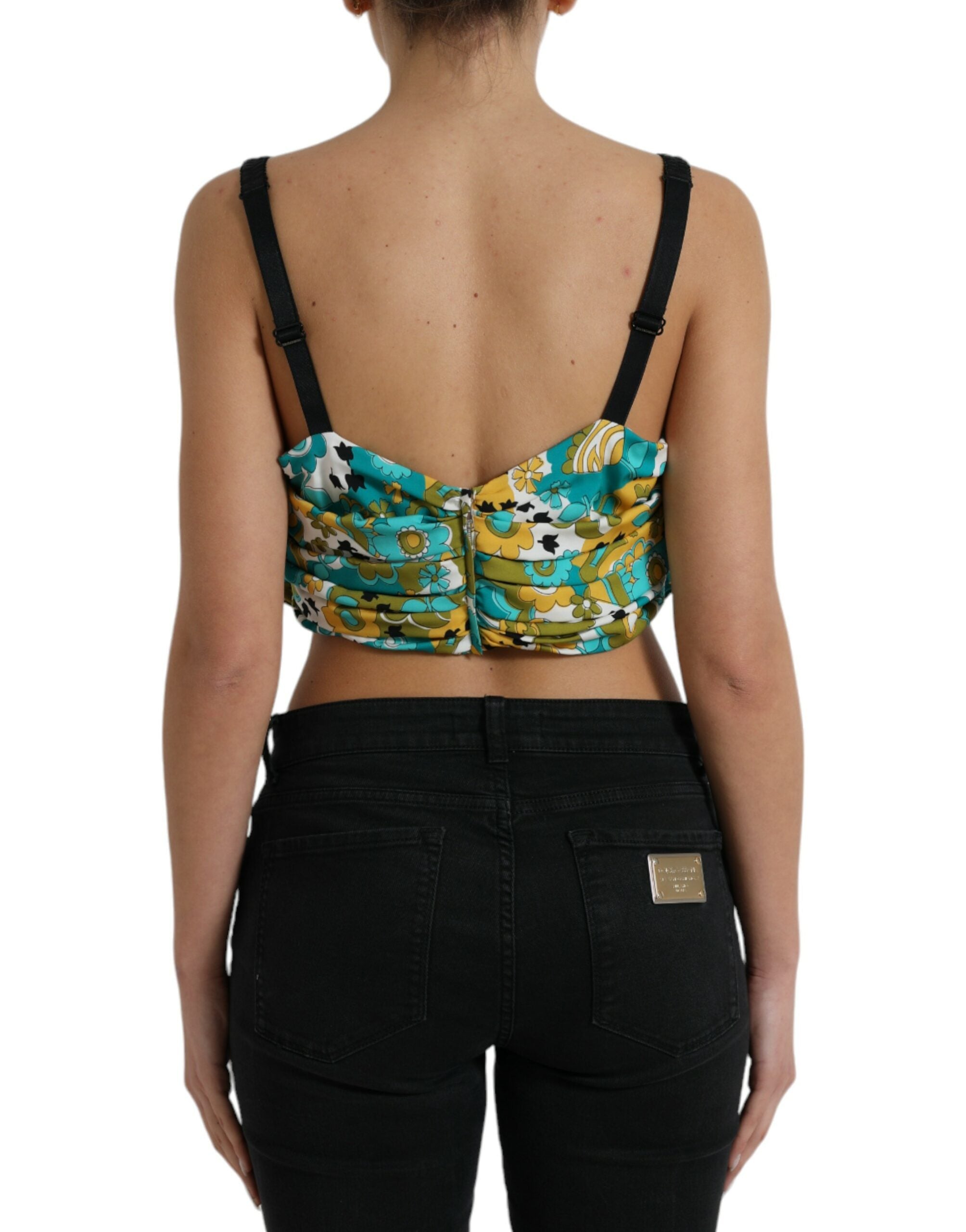Multicolor Floral Sleeveless Cropped Top - ventzia