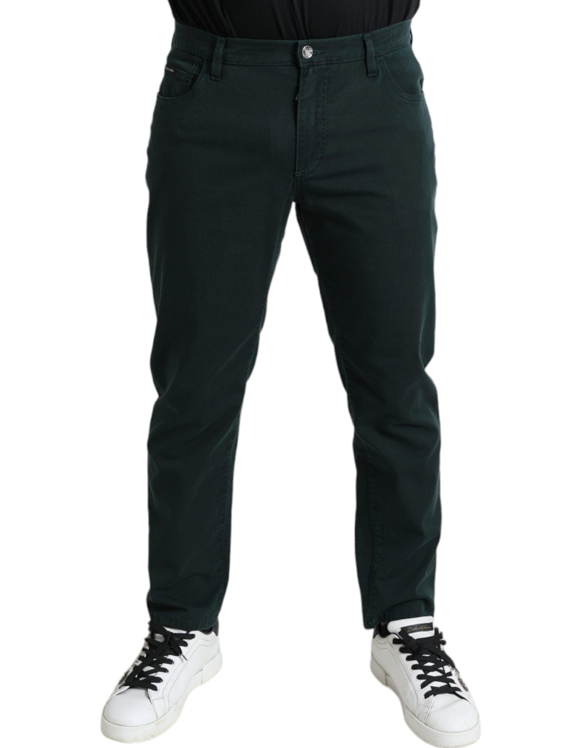 Green Cotton Stretch Skinny Men Denim Jeans - ventzia