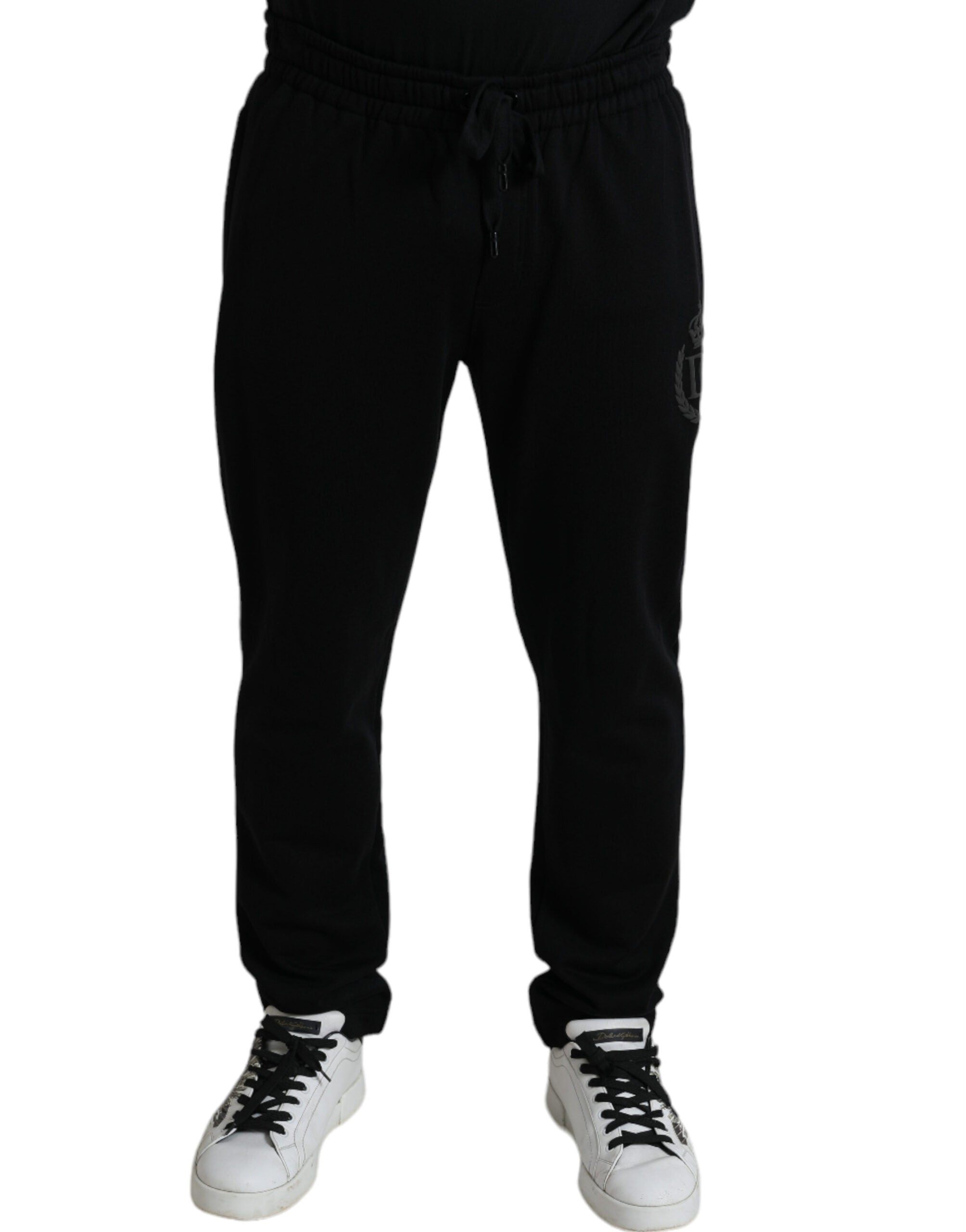 Black DG Logo Skinny Jogger Sweatpants Pants - ventzia