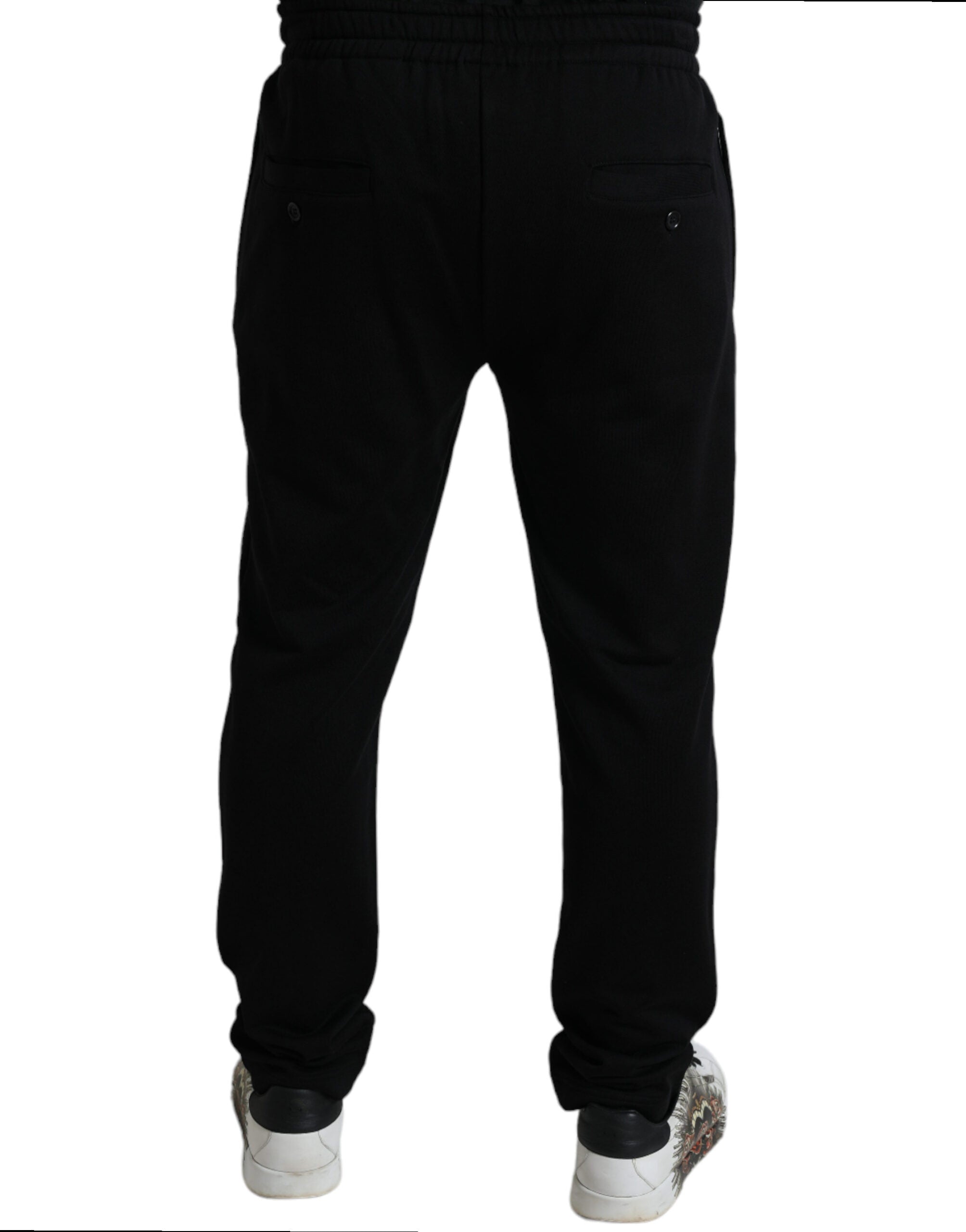 Black DG Logo Skinny Jogger Sweatpants Pants - ventzia