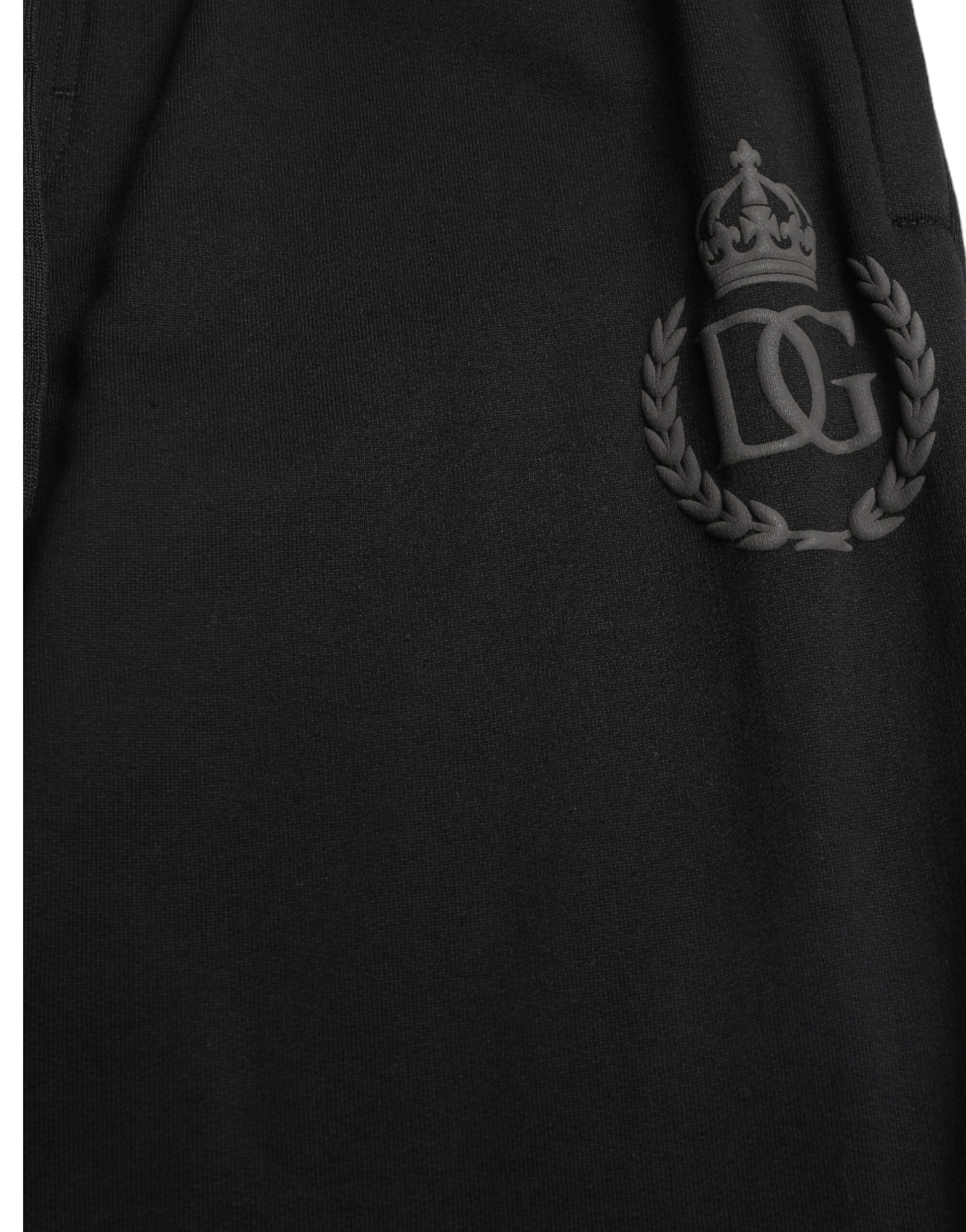 Black DG Logo Skinny Jogger Sweatpants Pants - ventzia