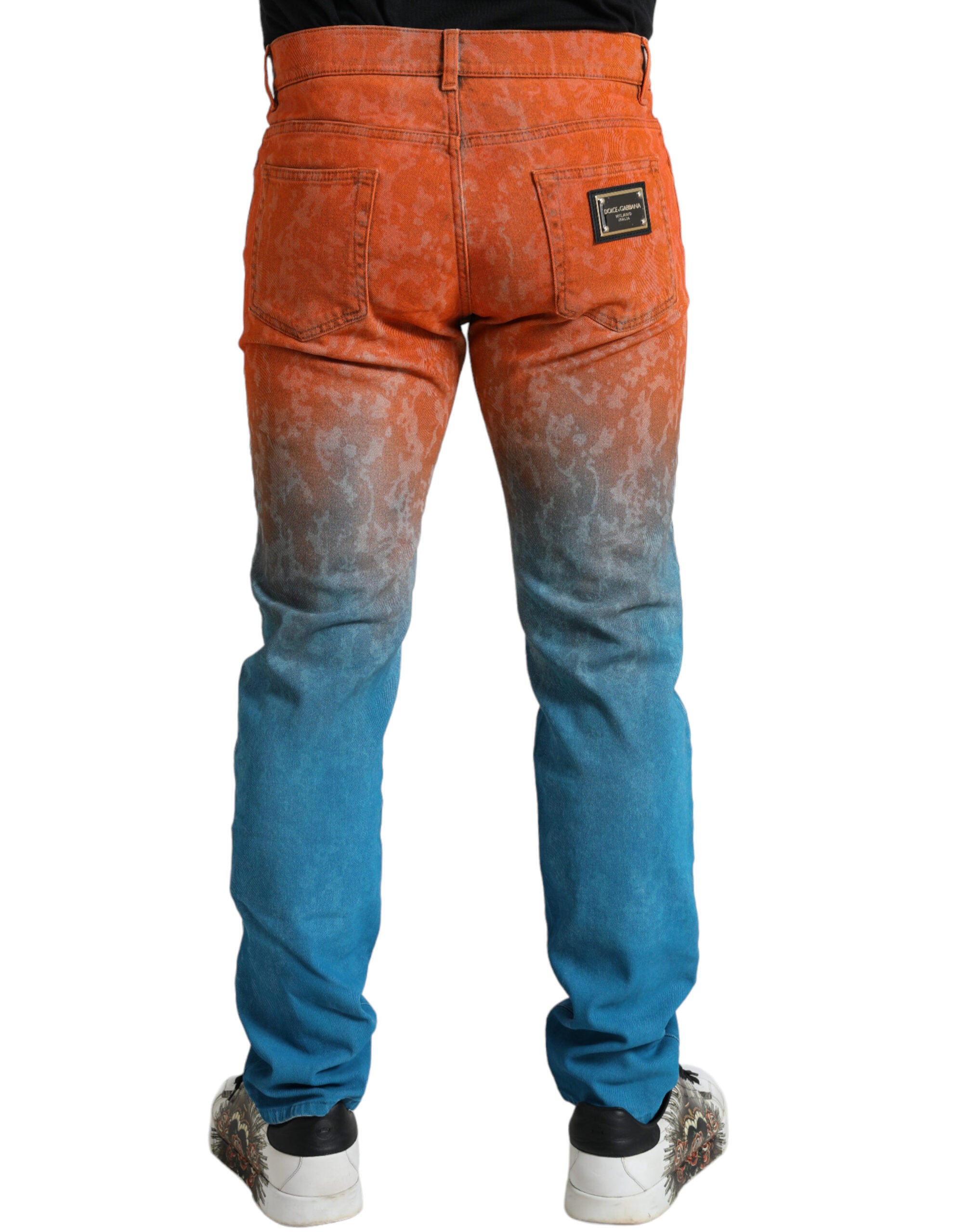 Multicolor Ombre Cotton Slim Fit Denim Jeans - ventzia