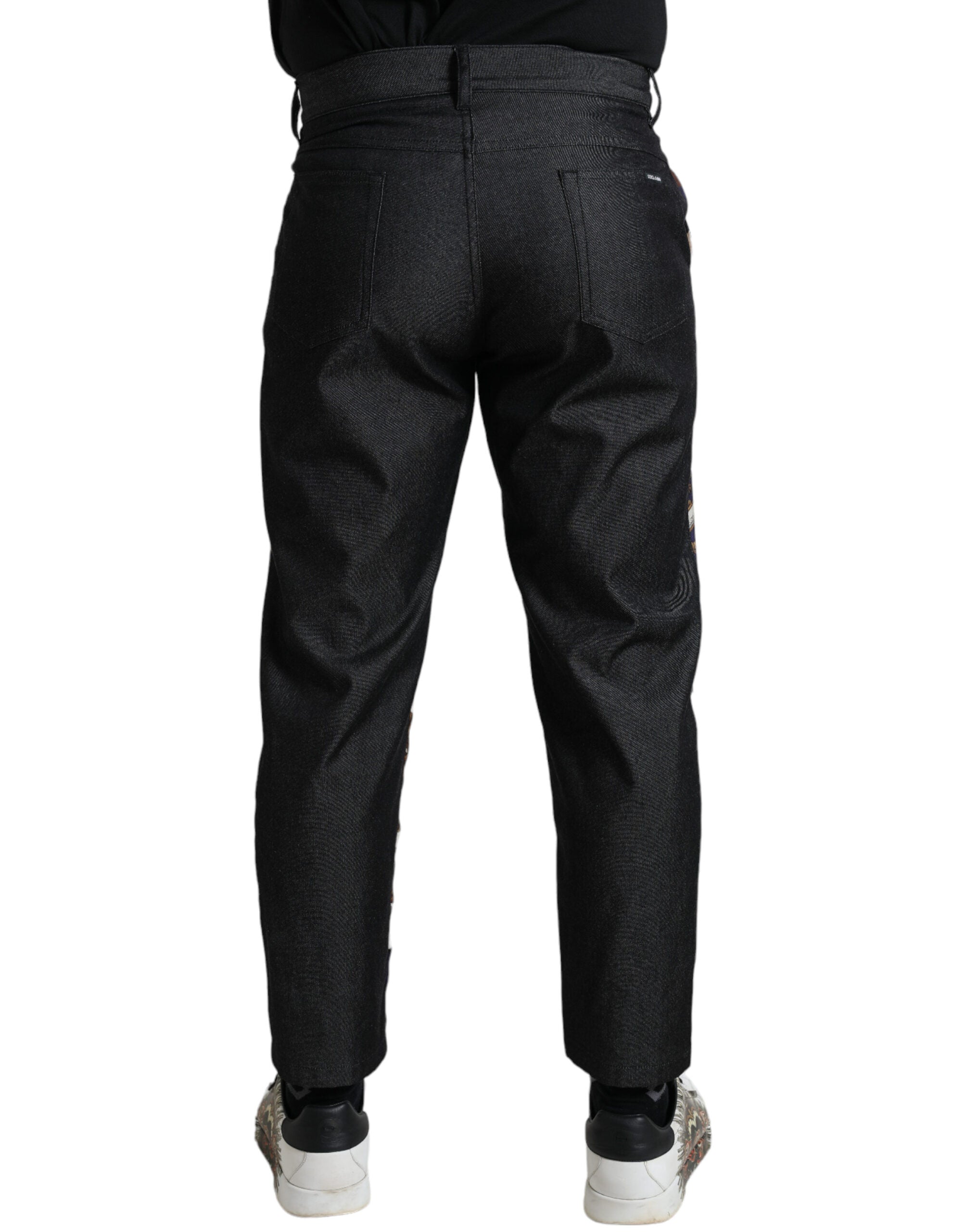 Multicolor Heraldic Skinny Men Pants - ventzia