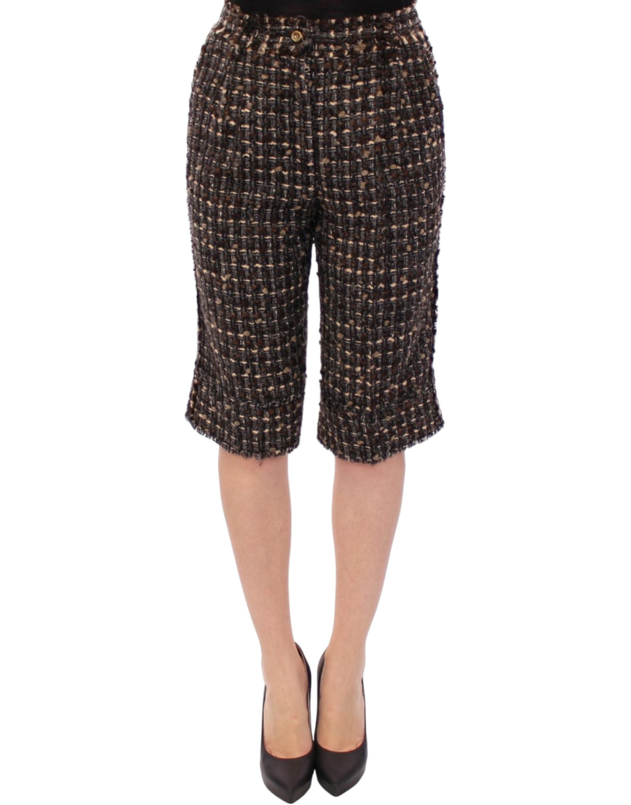 Elegant Multicolor Wool Blend Shorts - ventzia