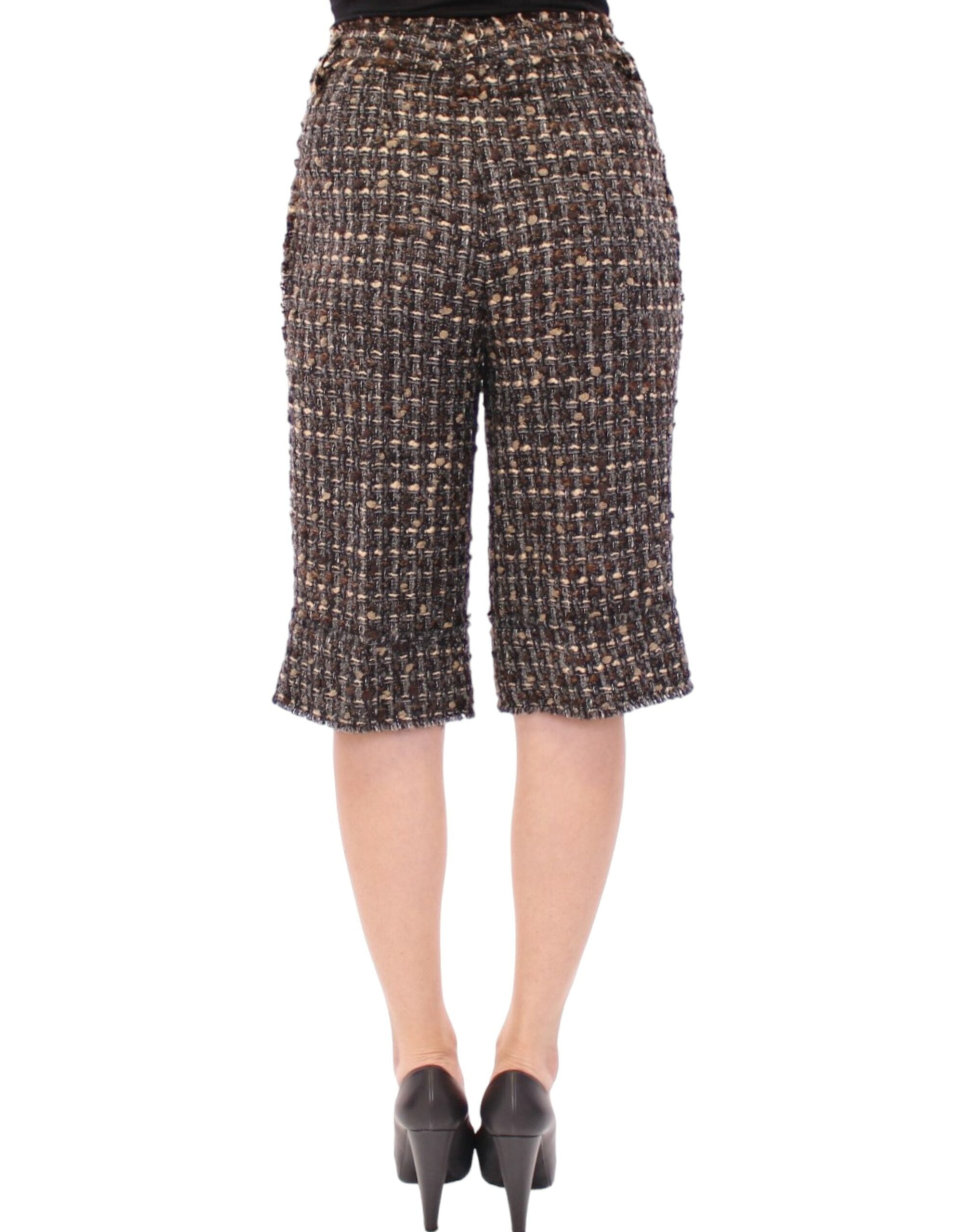Elegant Multicolor Wool Blend Shorts - ventzia