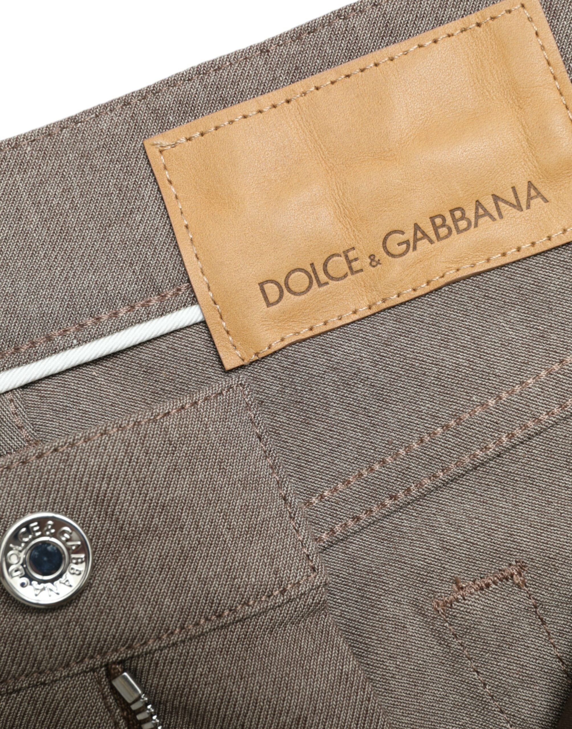 Brown Cotton Stretch Skinny Men Pants - ventzia