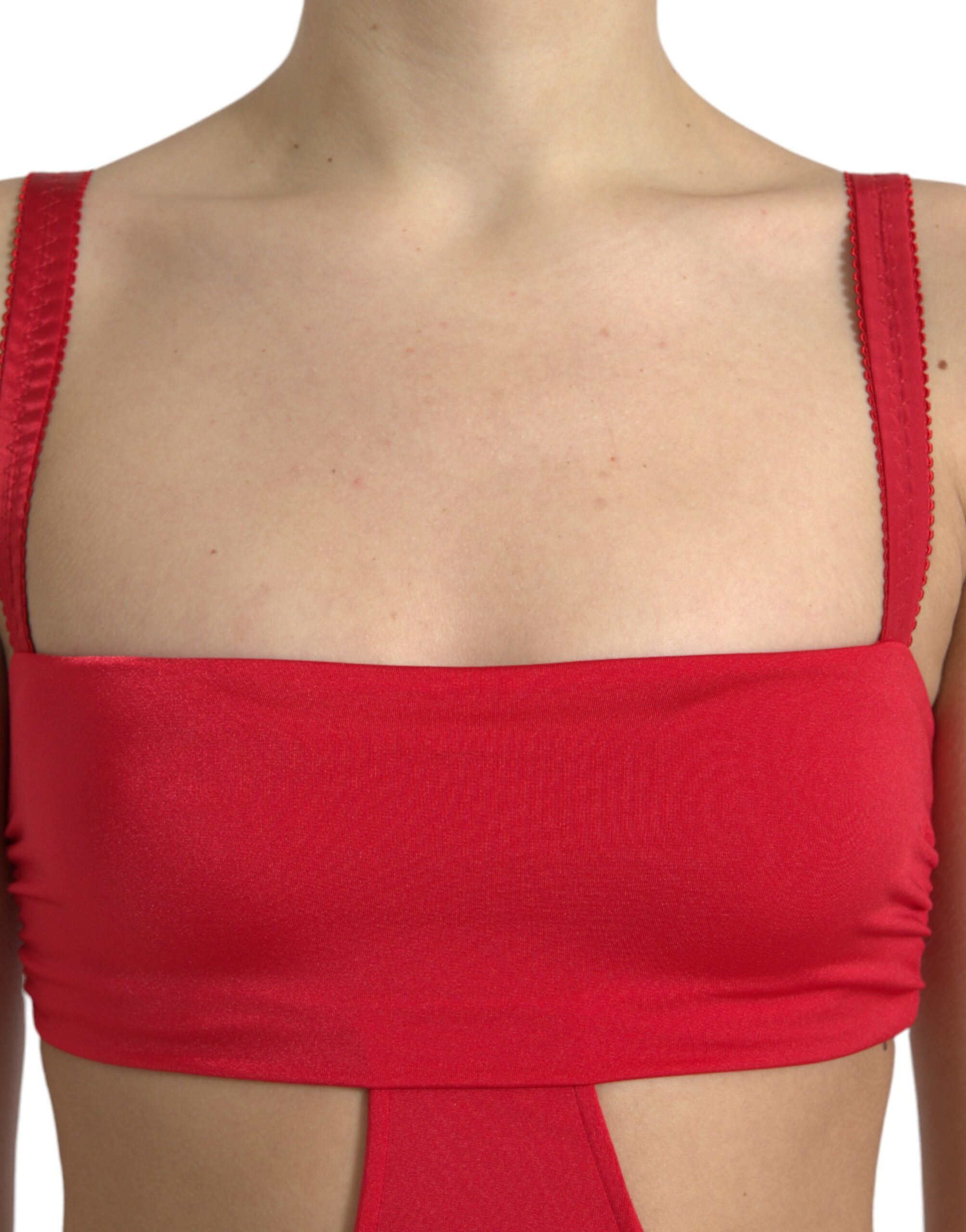 Red Cutout Nylon Sheath Sleeveless Mini Dress - ventzia