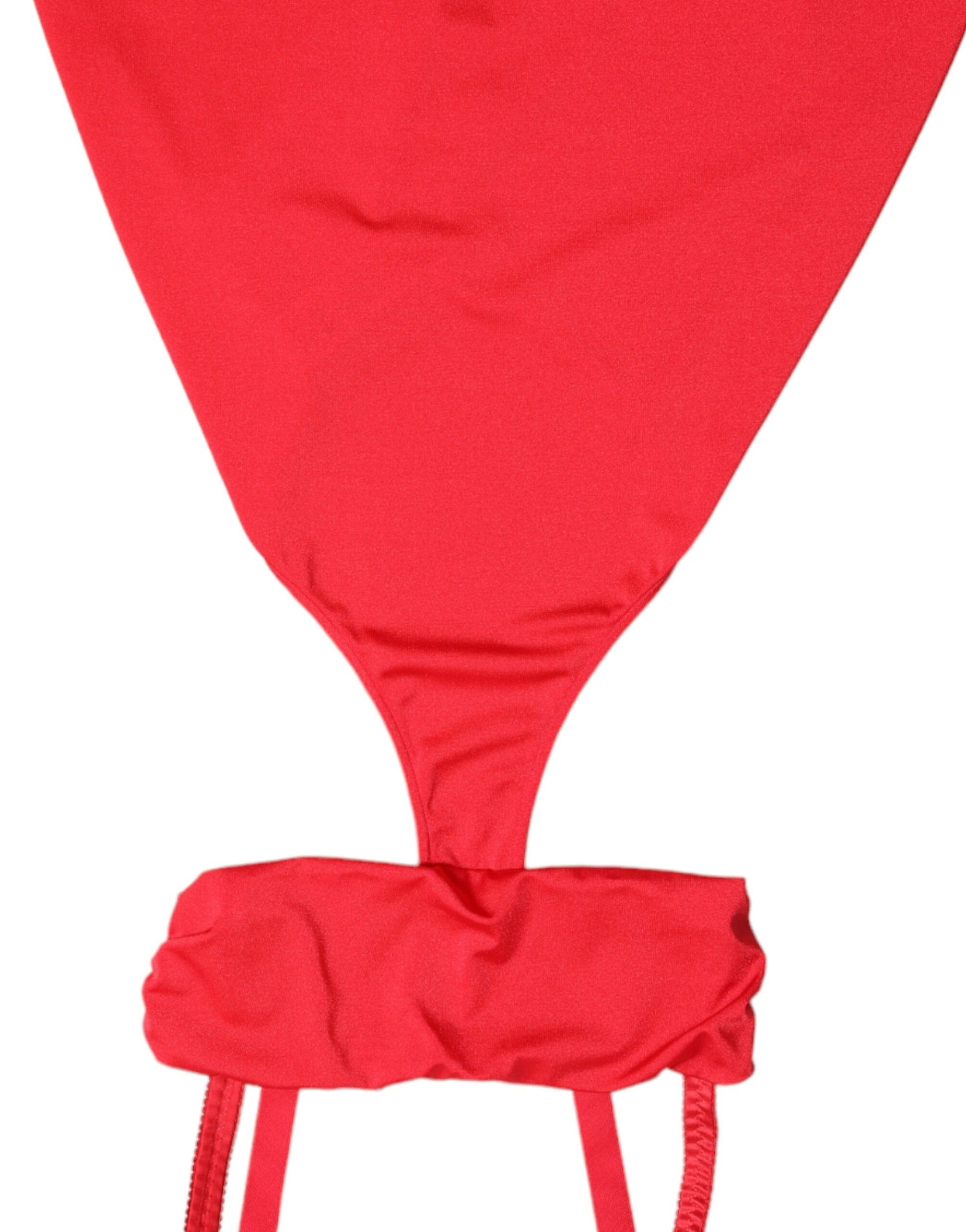 Red Cutout Nylon Sheath Sleeveless Mini Dress - ventzia