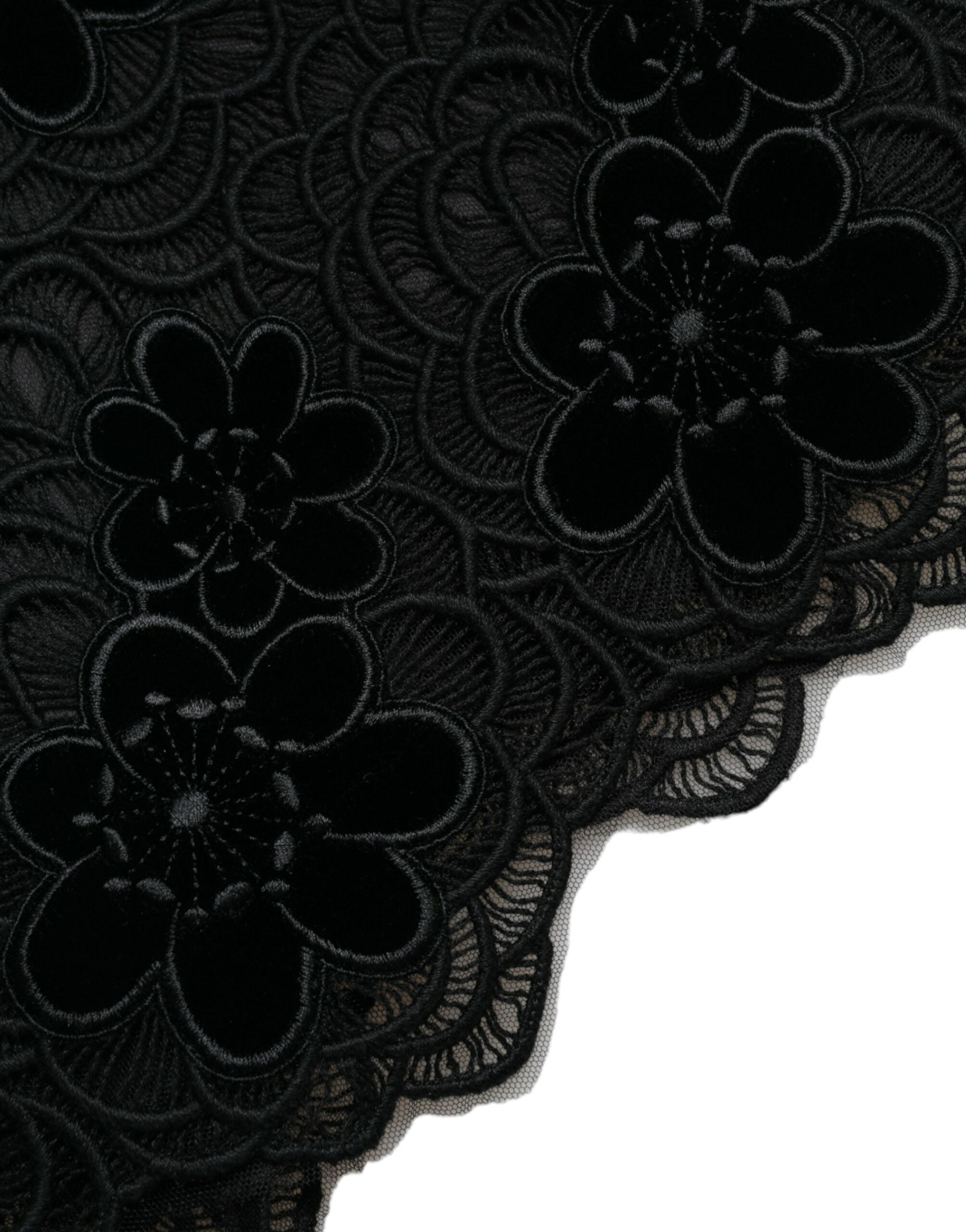 Black Floral Lace Cotton Bodycon Dress - ventzia